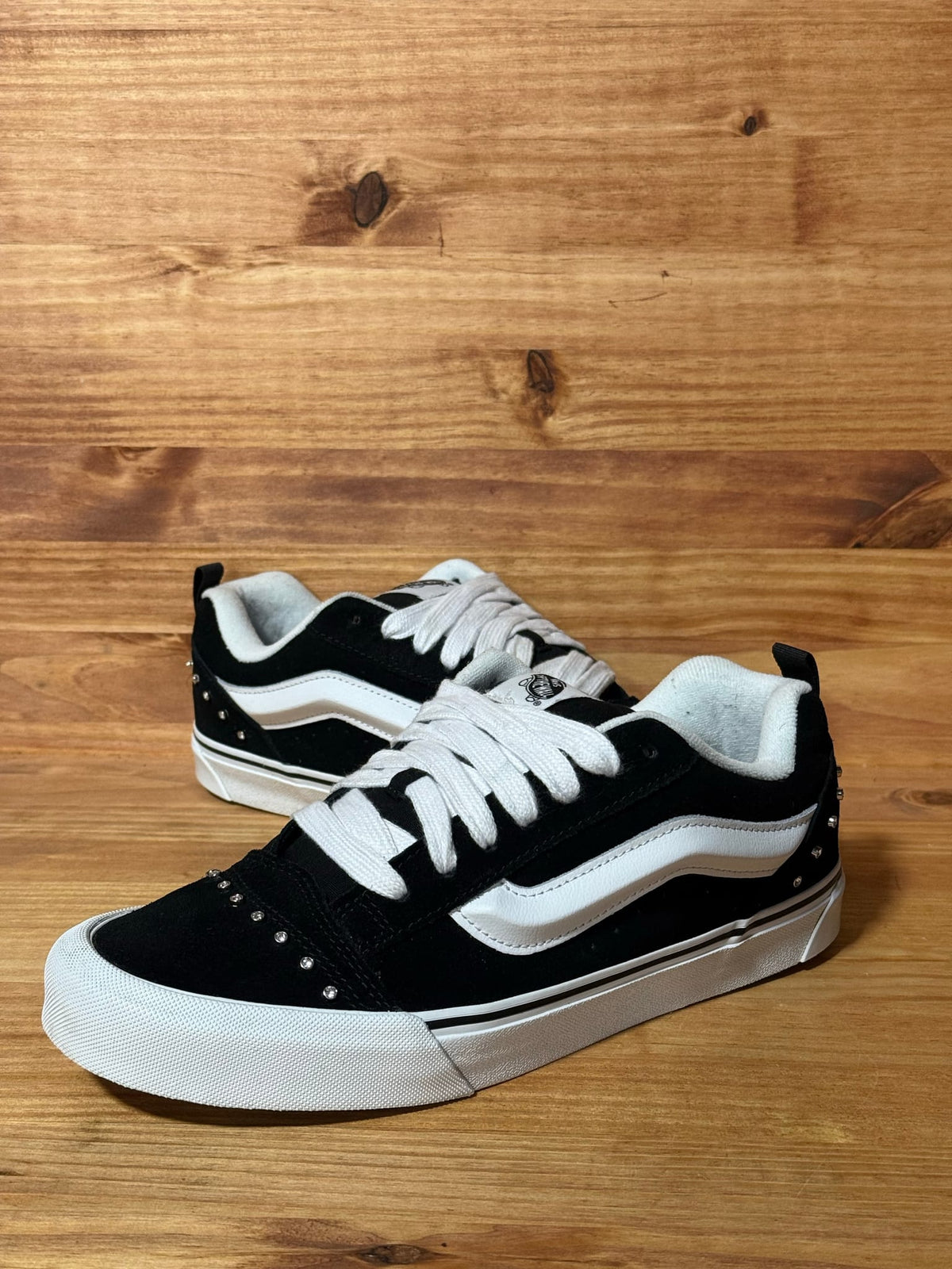 Vans Knu Skool Rhinestone Studs Black White - Size 10.5