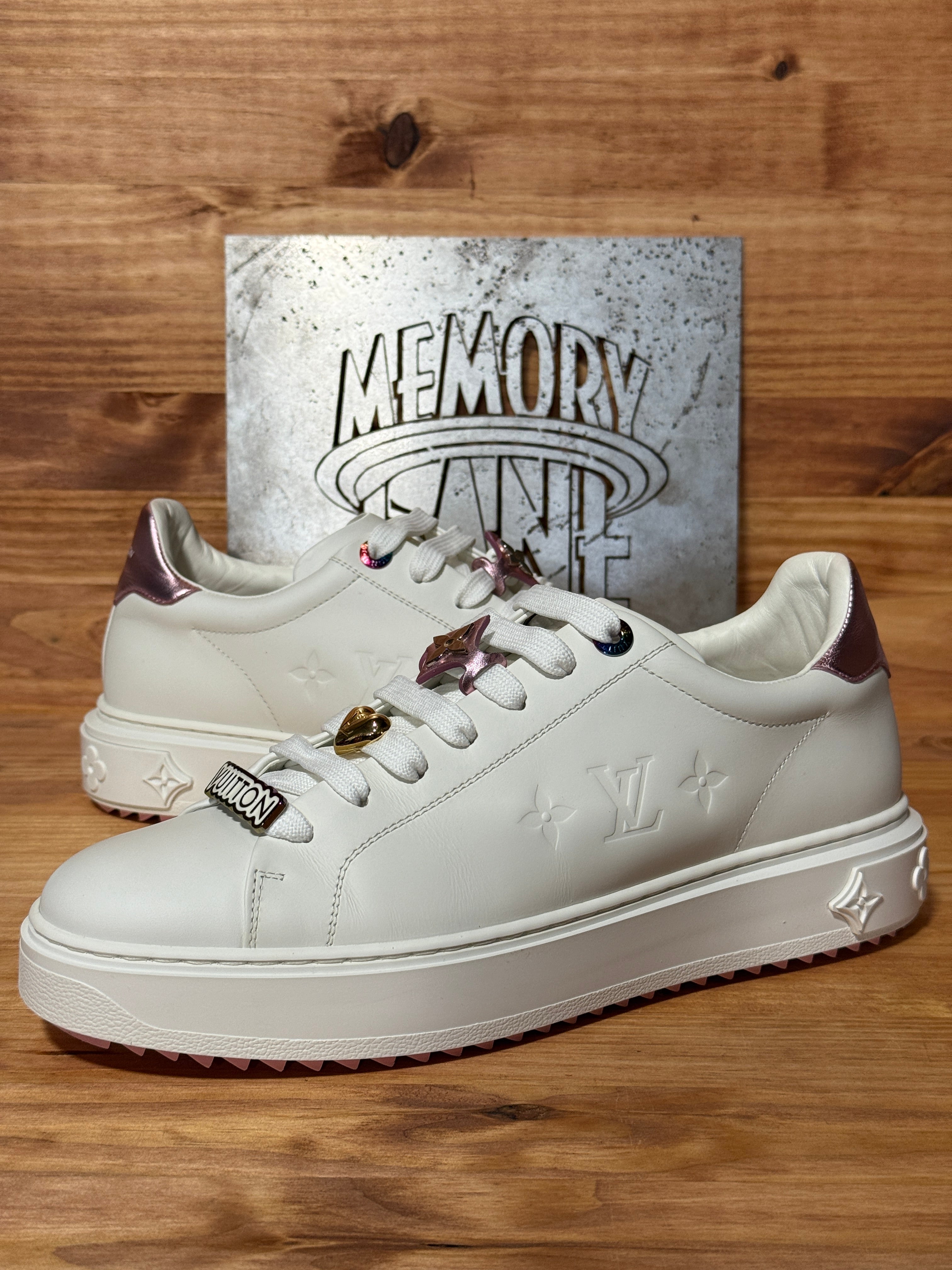 Louis Vuitton Time Out Debossed Monogram Leather White White (Women's)