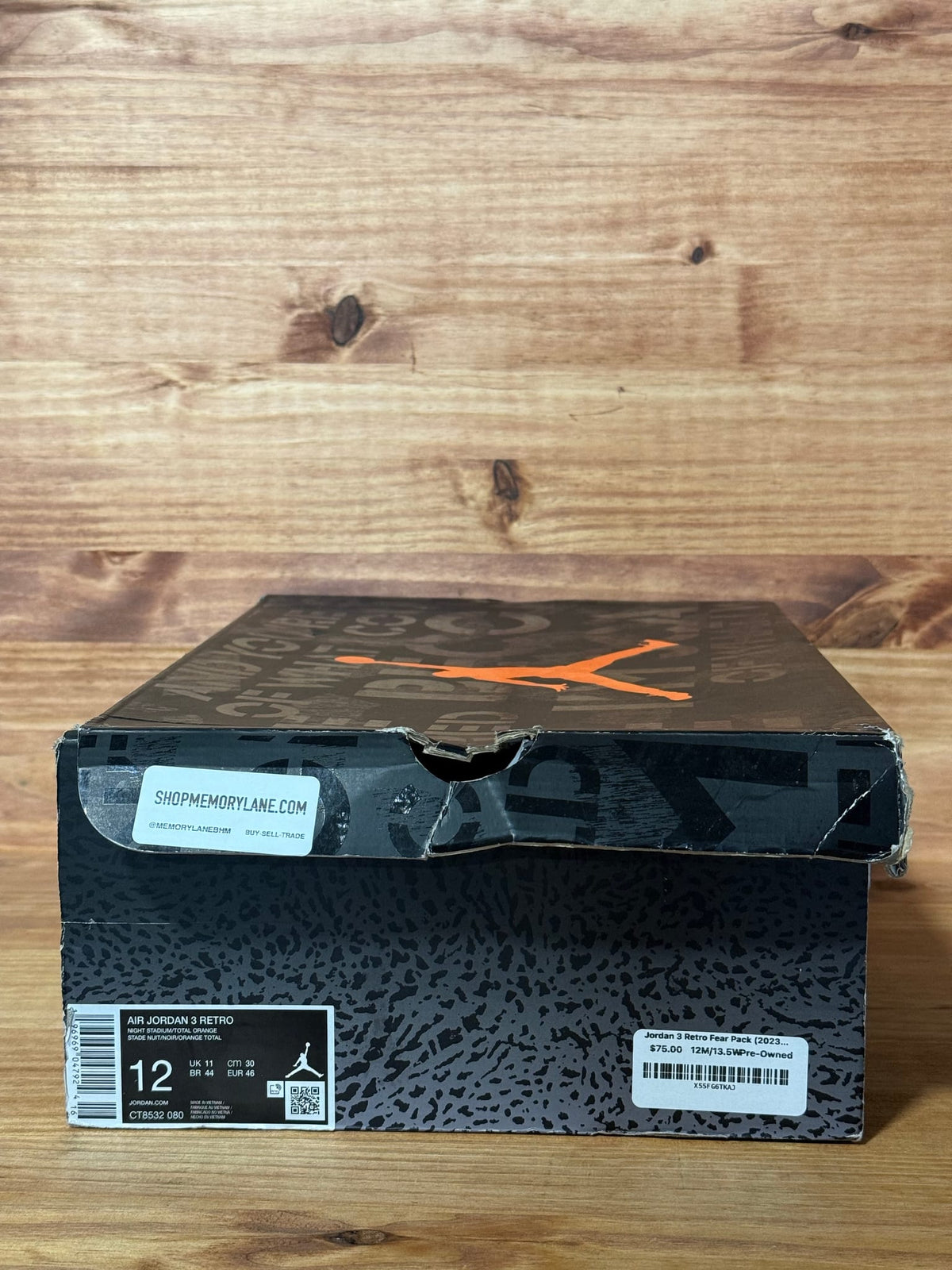 Jordan 3 Retro Fear Pack (2023) -Size 12