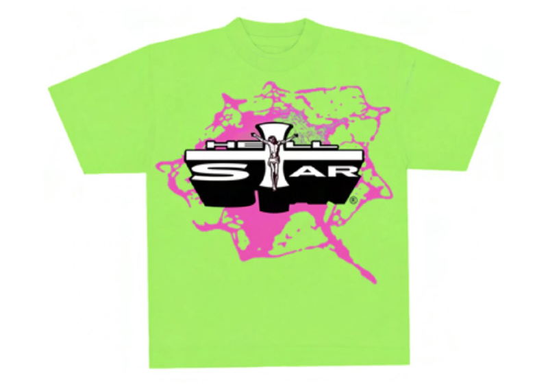 Hellstar Jesus Emblem Tee Lime Green