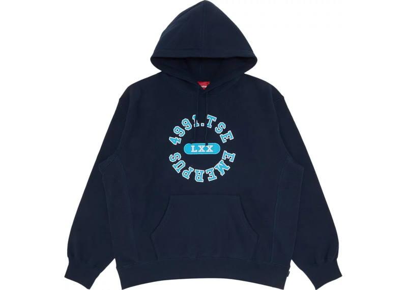 Supreme Reverse Hooded Sweatshirt Navy