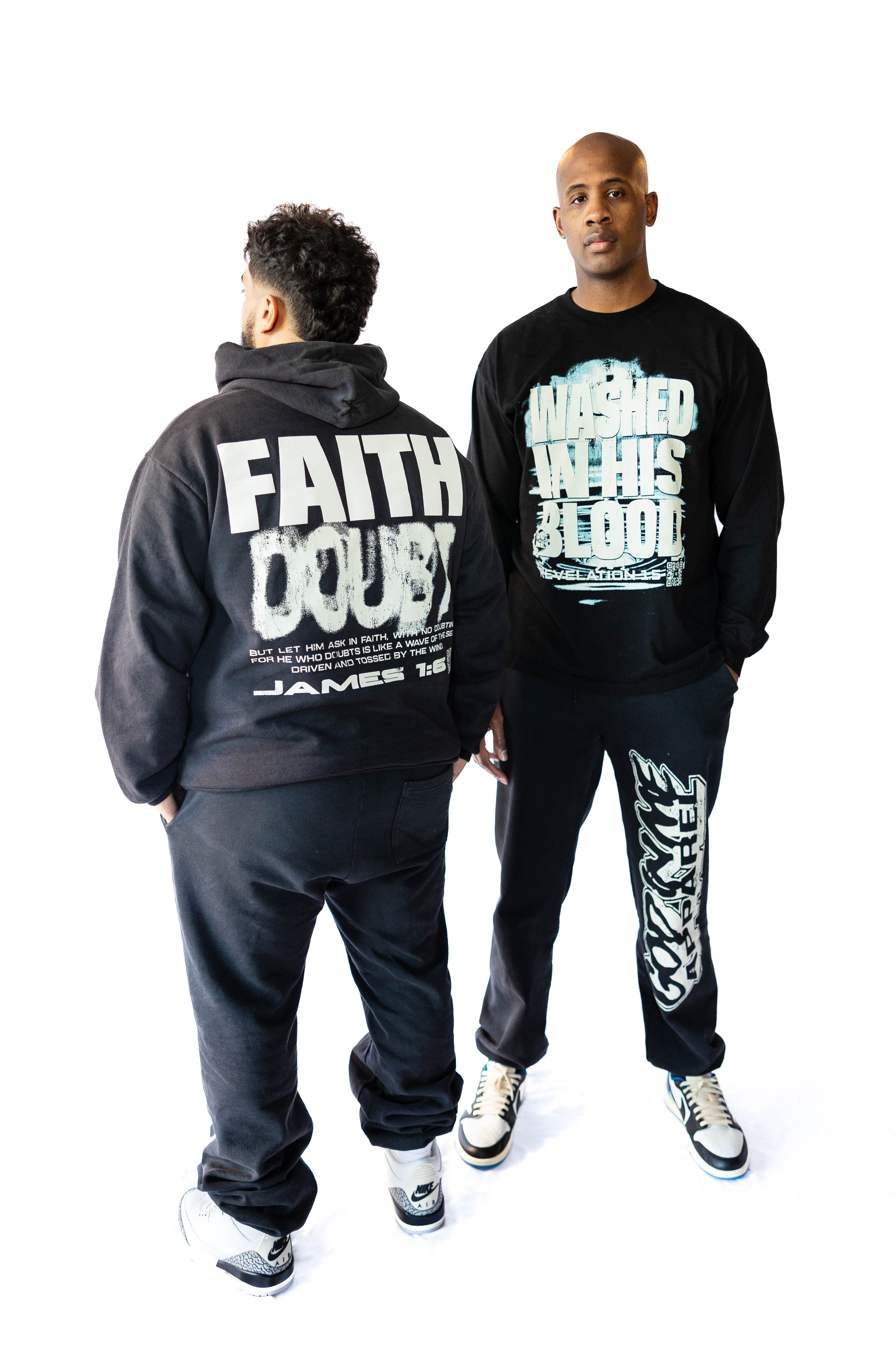 FAITH DISSOLVES DOUBT HOODIE (OFF BLACK) **PUFF PRINT**