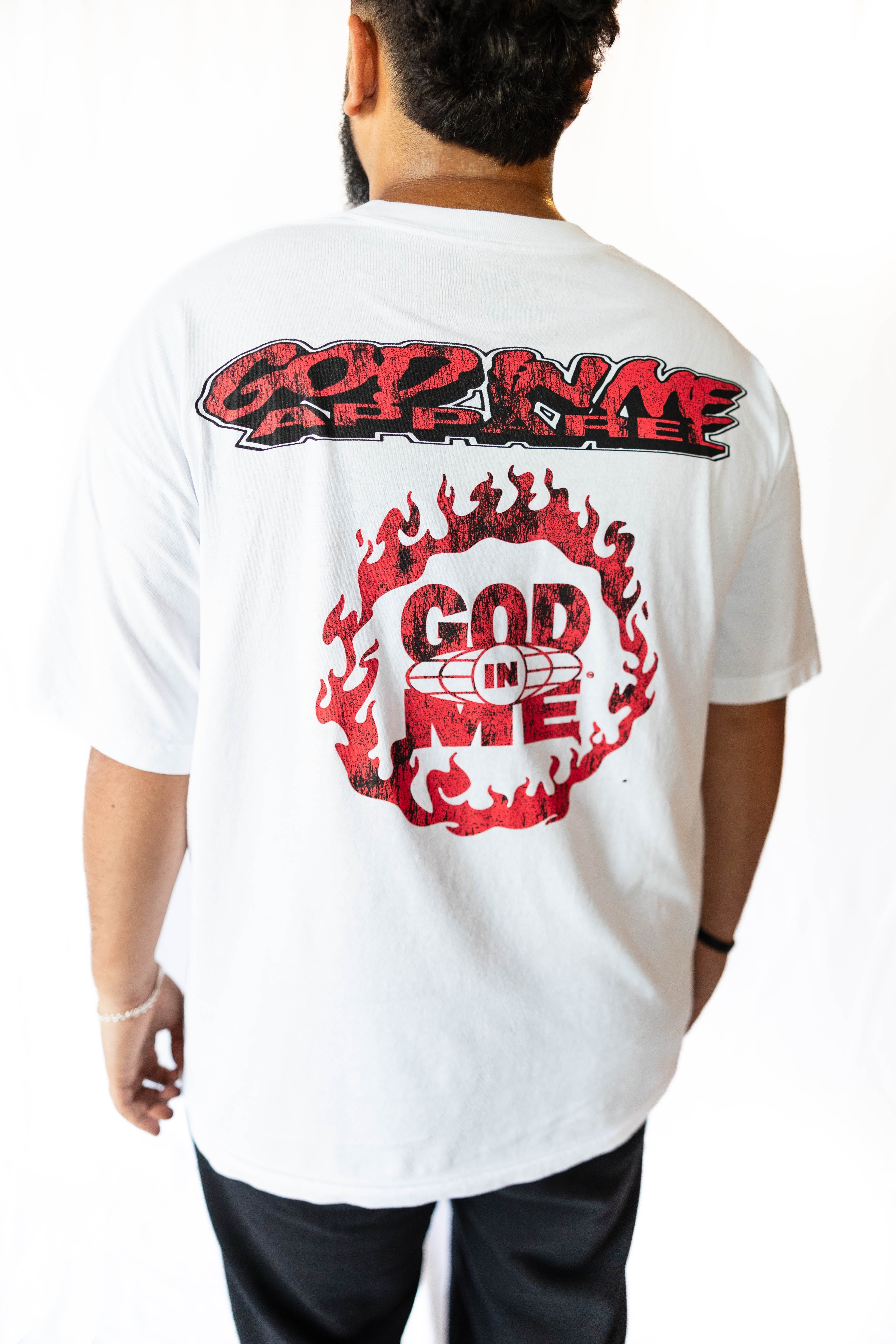 LESS OF ME AND MORE HIM S/S TEE (WHITE)