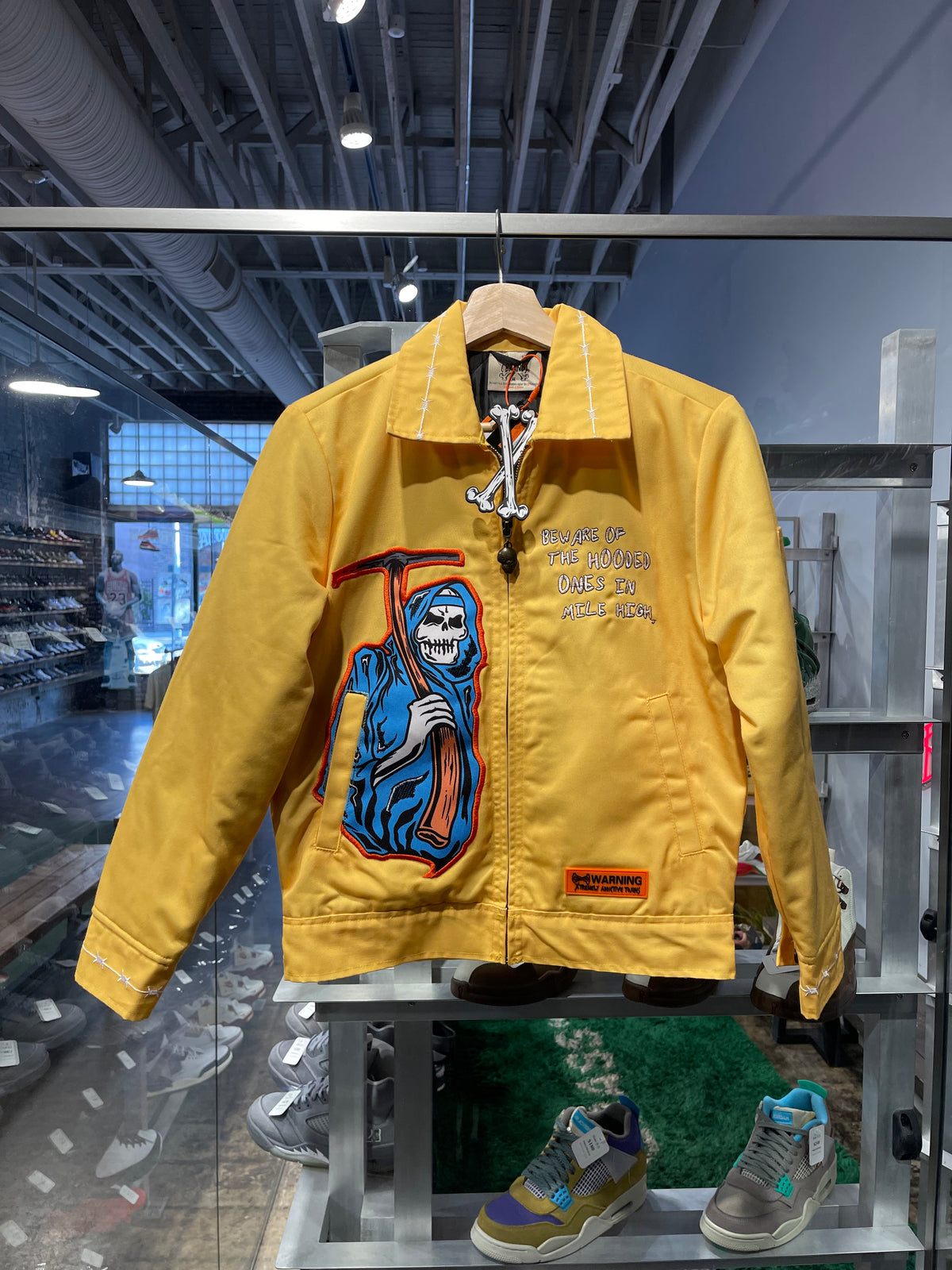 BRANDXStudio Yellow Zip-Up Work Jacket Sz M