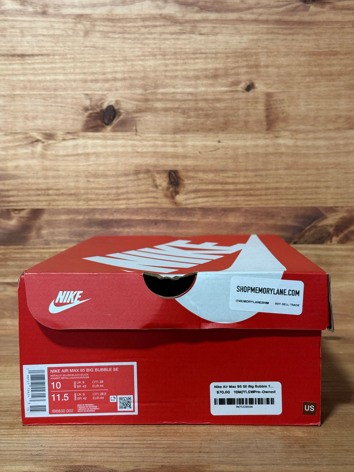 Nike Air Max 95 SE Big Bubble Total 90 Metallic Silver - Size 10