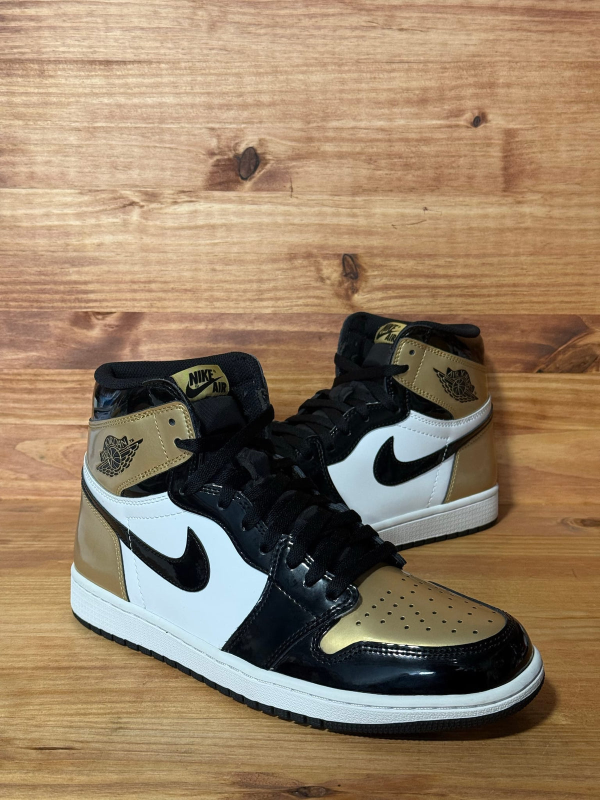 Jordan 1 Retro High NRG Patent Gold Toe - Size 10.5