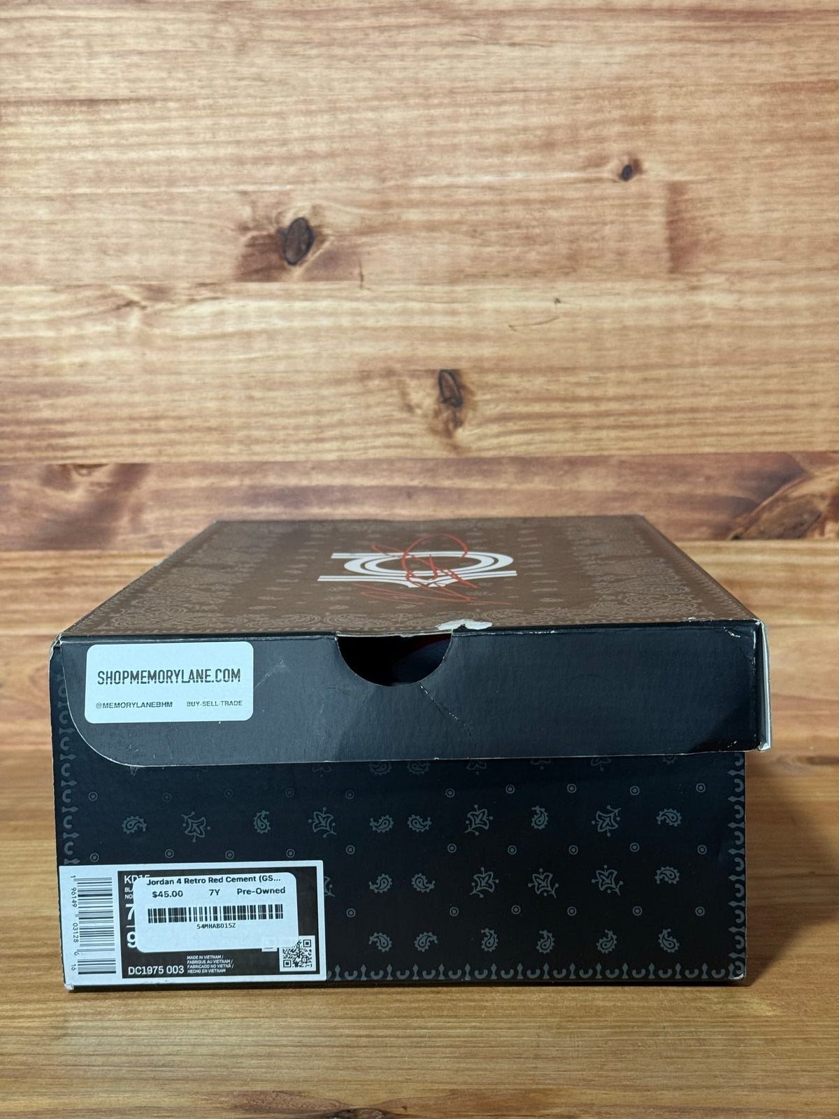 Jordan 4 Retro Red Cement (GS) - Size 7Y