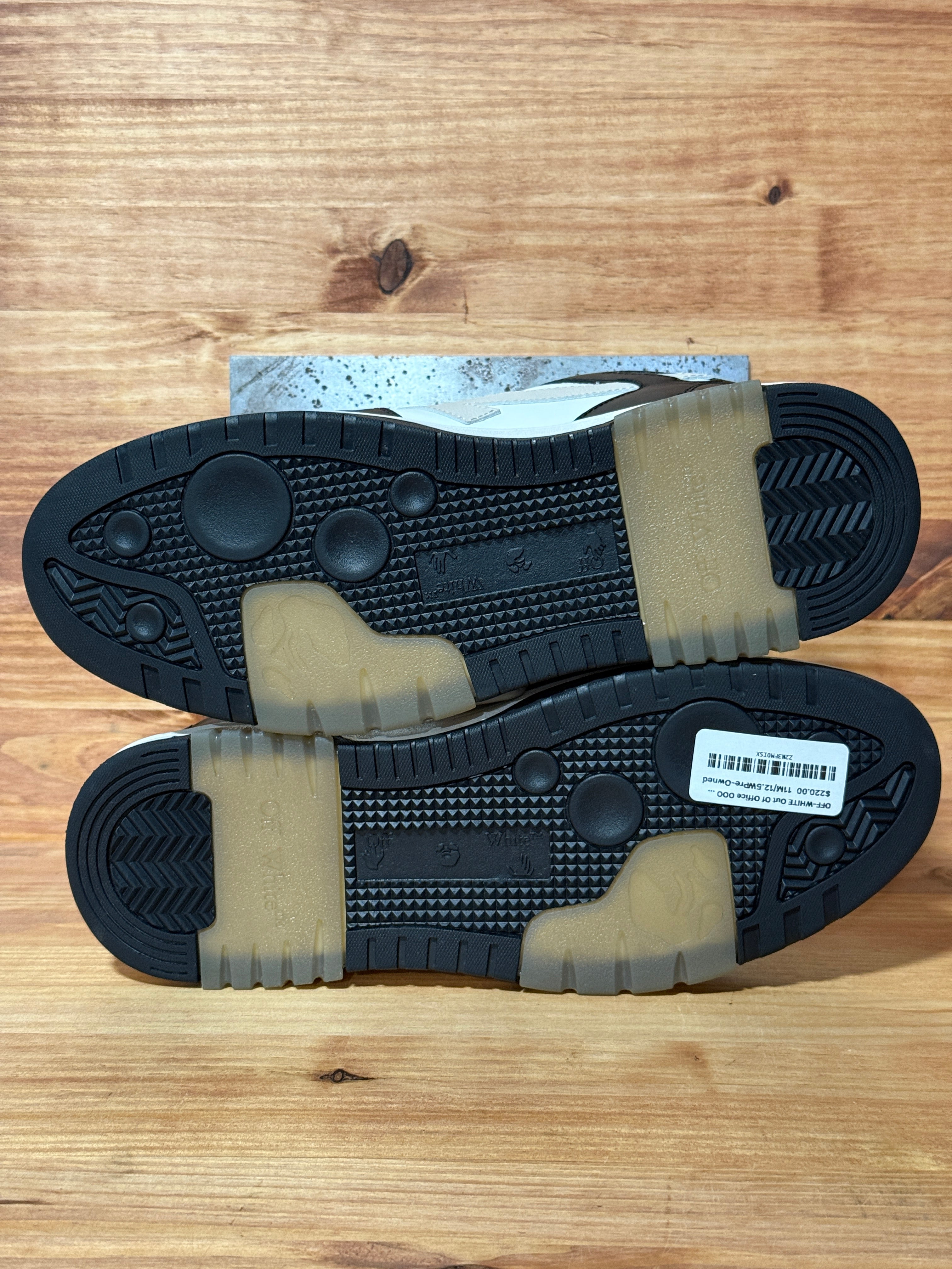OFF-WHITE Out Of Office OOO Low Tops Black Beige