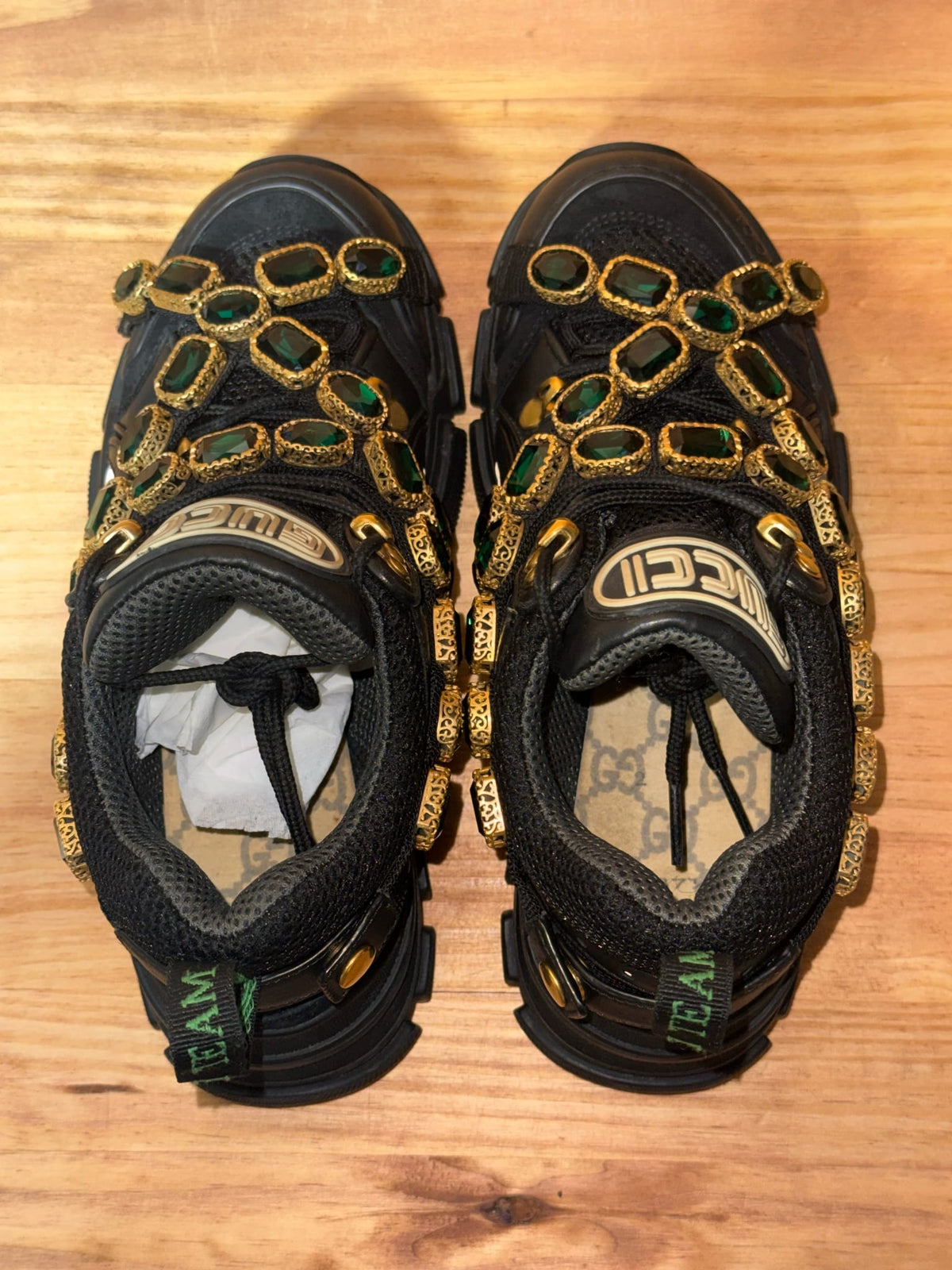 Gucci Wmns Flashtrek Crystals 'Black' - Size 7W/5.5M
