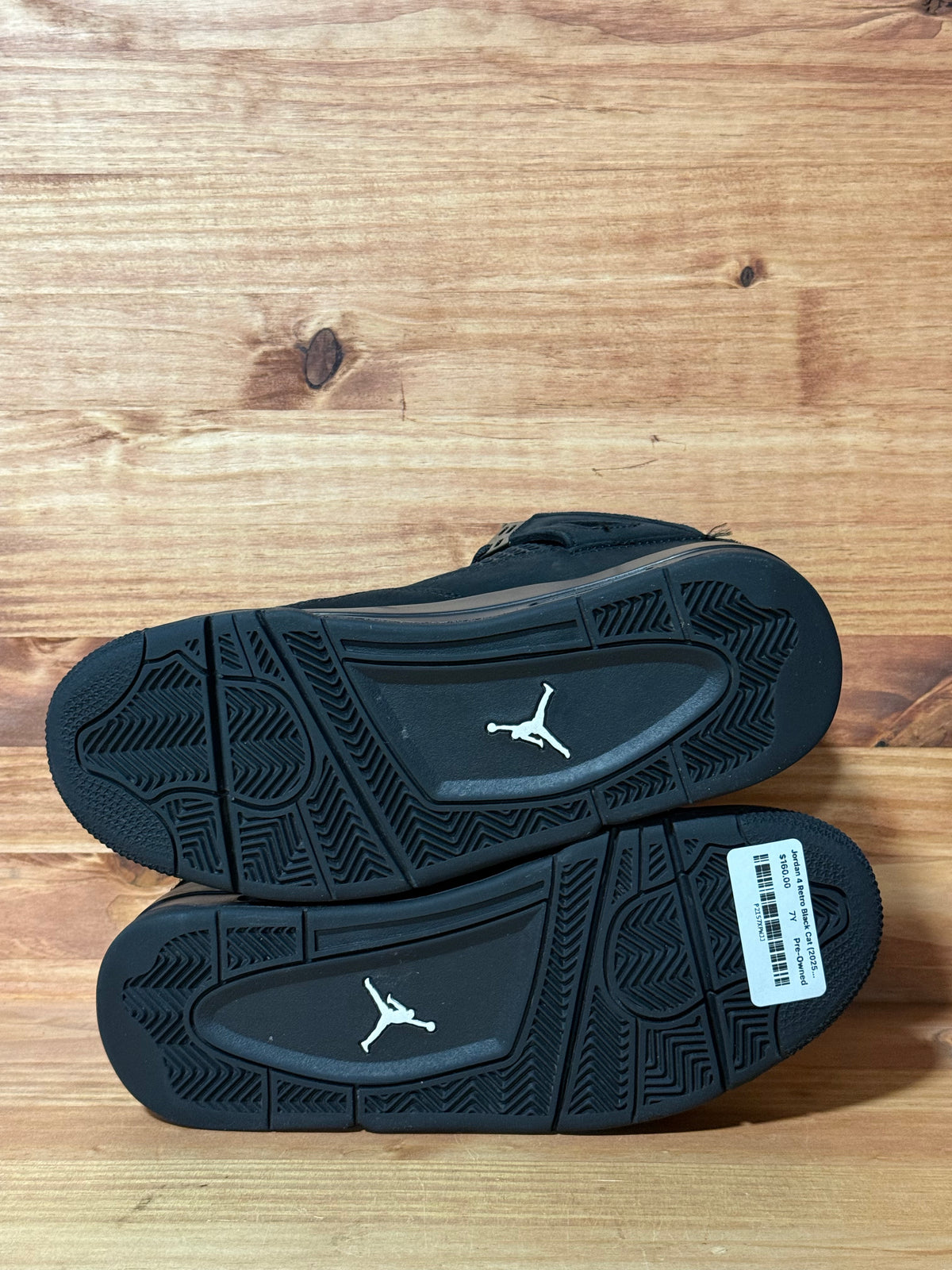 Jordan 4 Retro Black Cat (2025) (GS) - Size 7Y