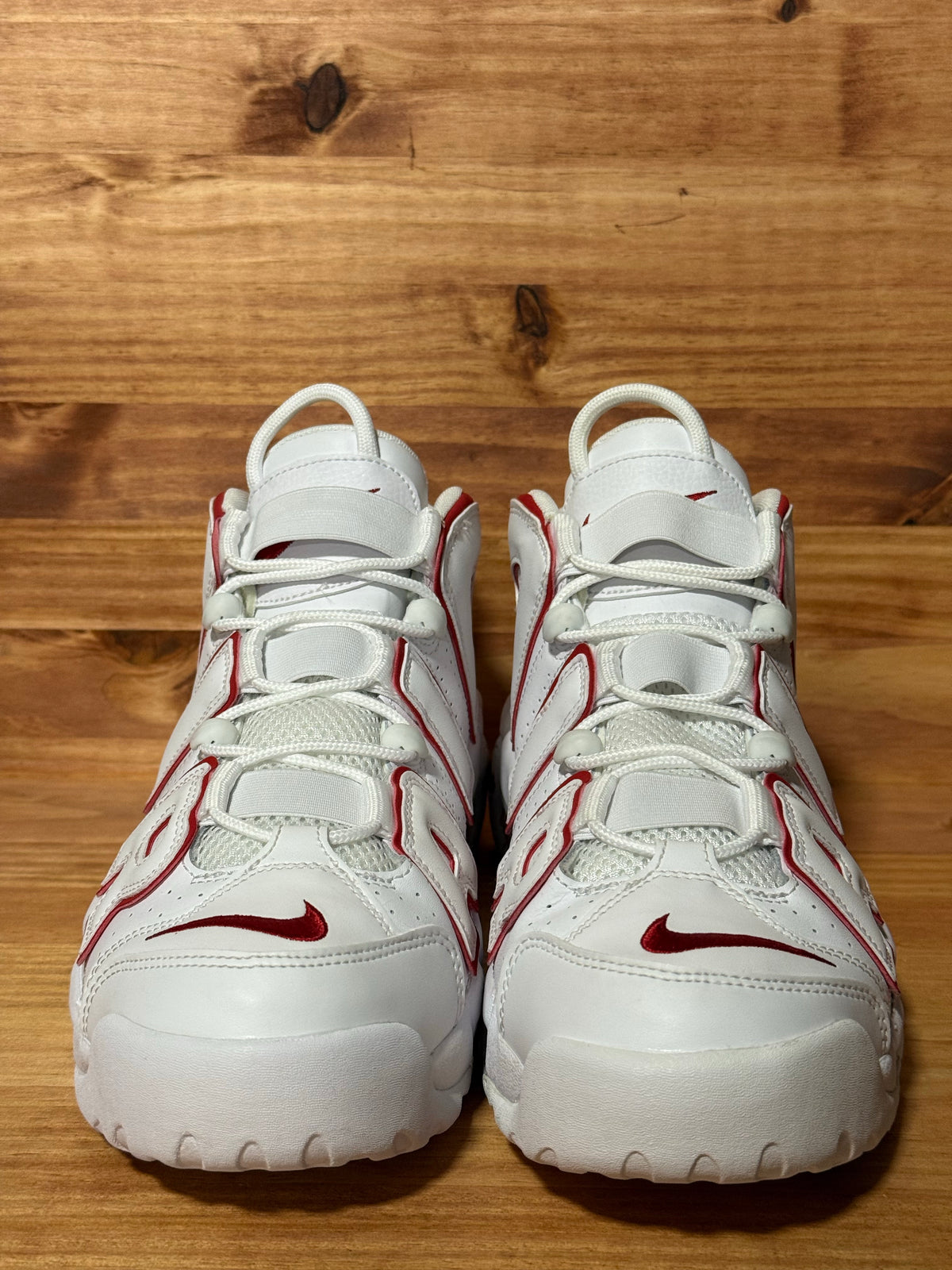 Nike Air More Uptempo White Varsity Red Outline