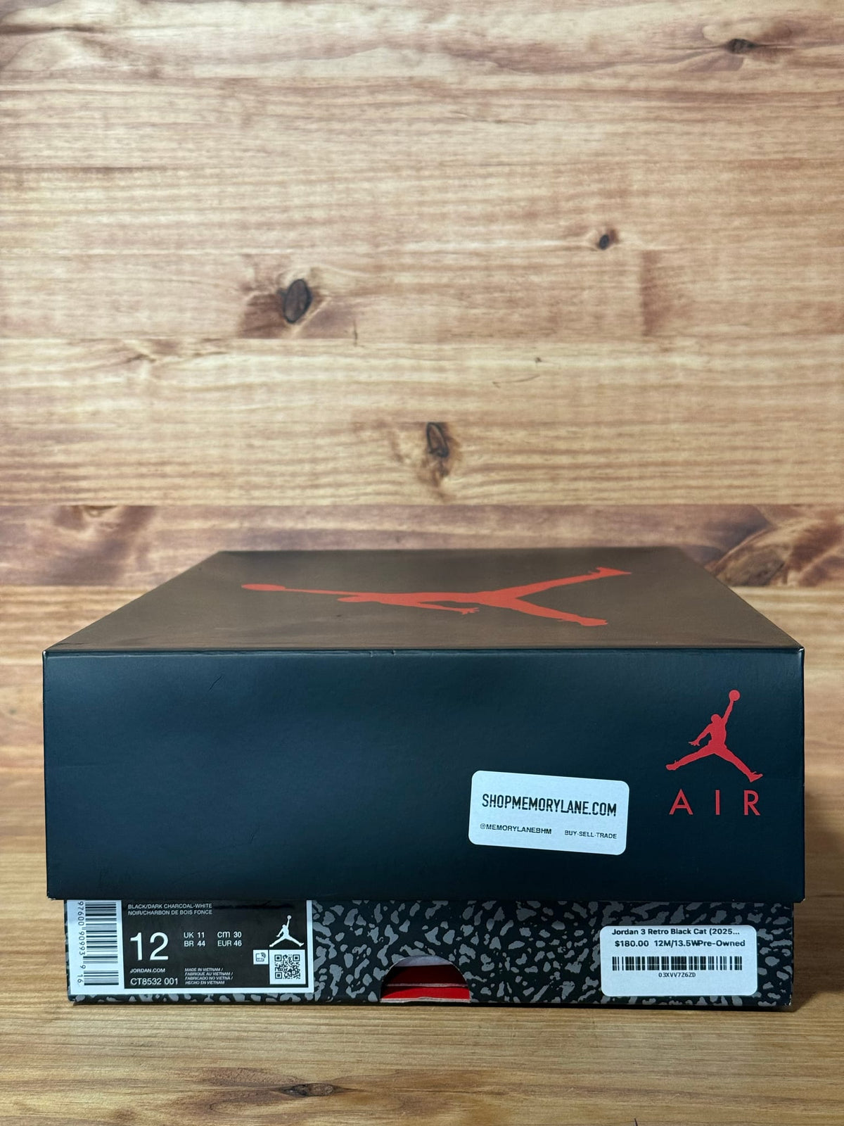 Jordan 3 Retro Black Cat (2025) - Size 12