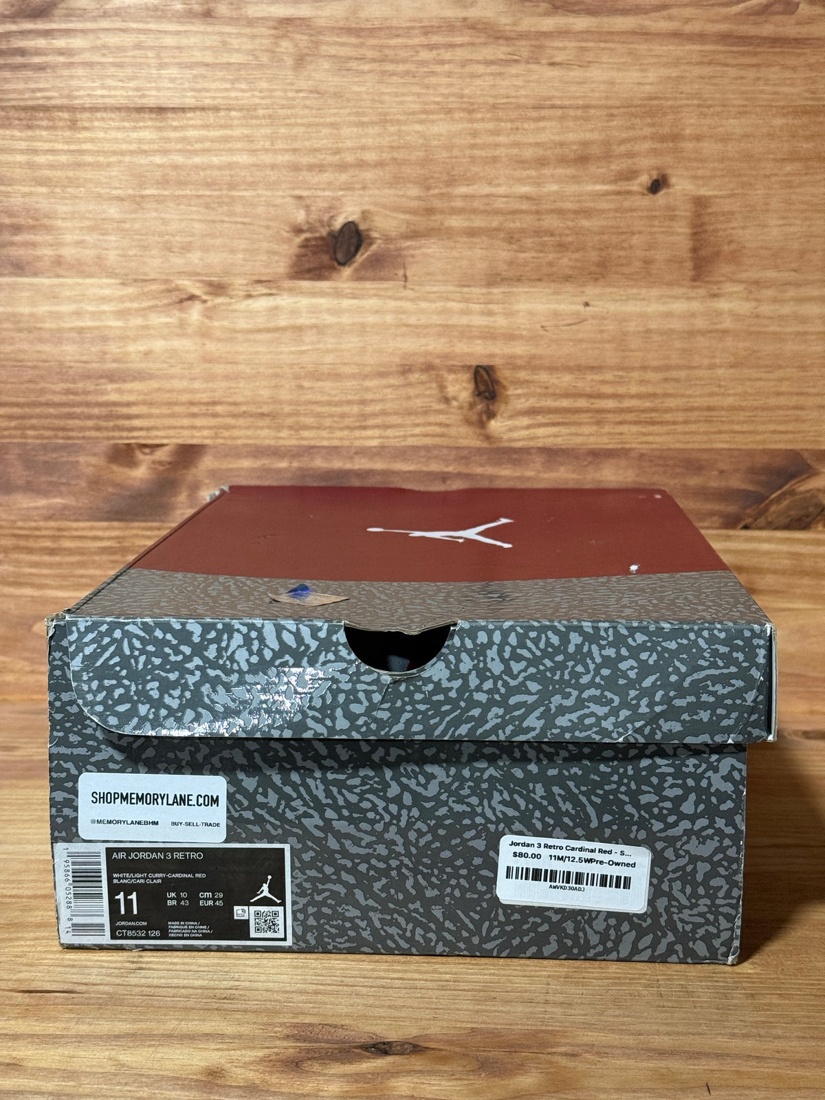 Jordan 3 Retro Cardinal Red - Size 11