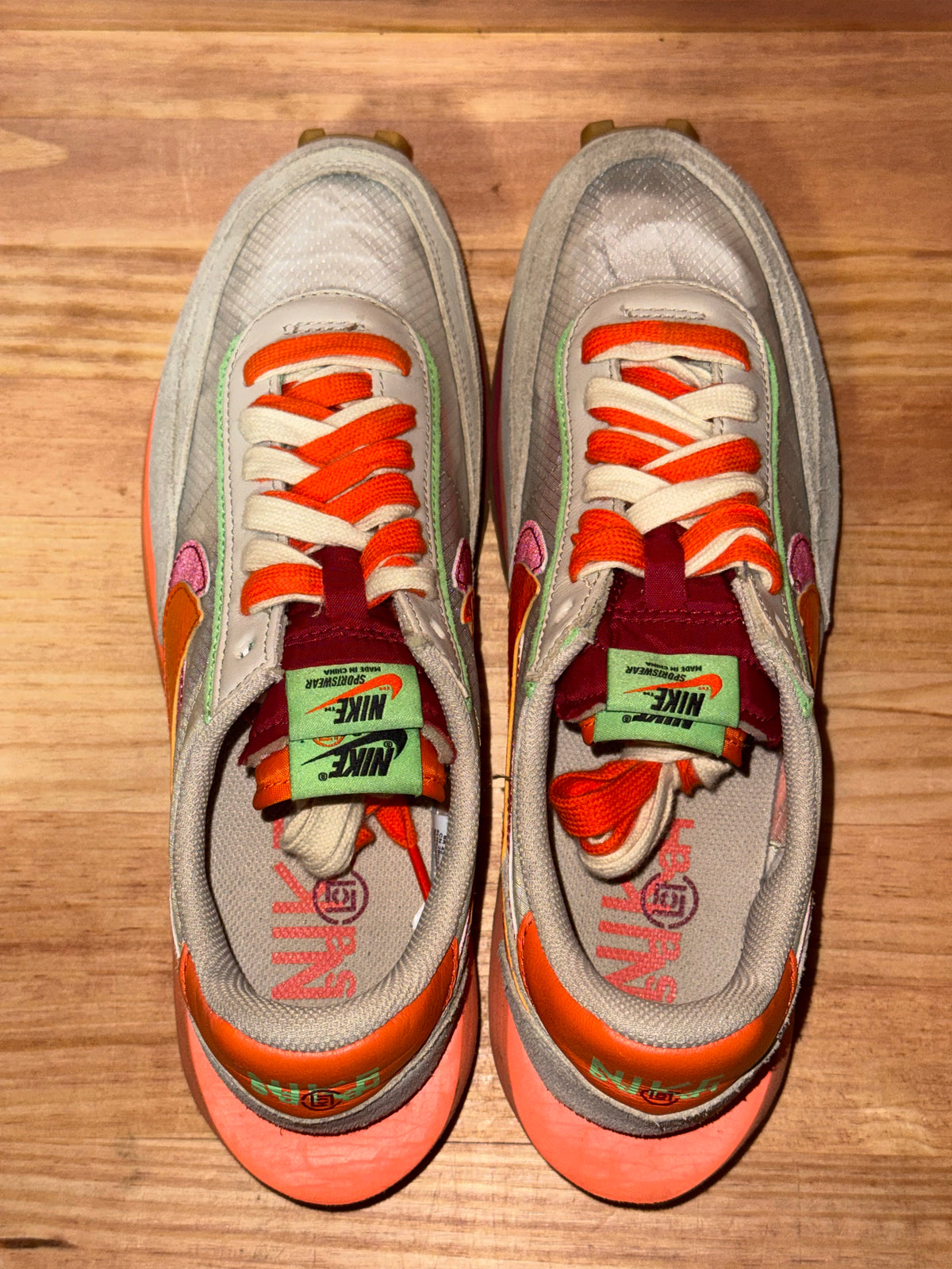 Nike LD Waffle sacai CLOT Kiss of Death Net Orange Blaze
