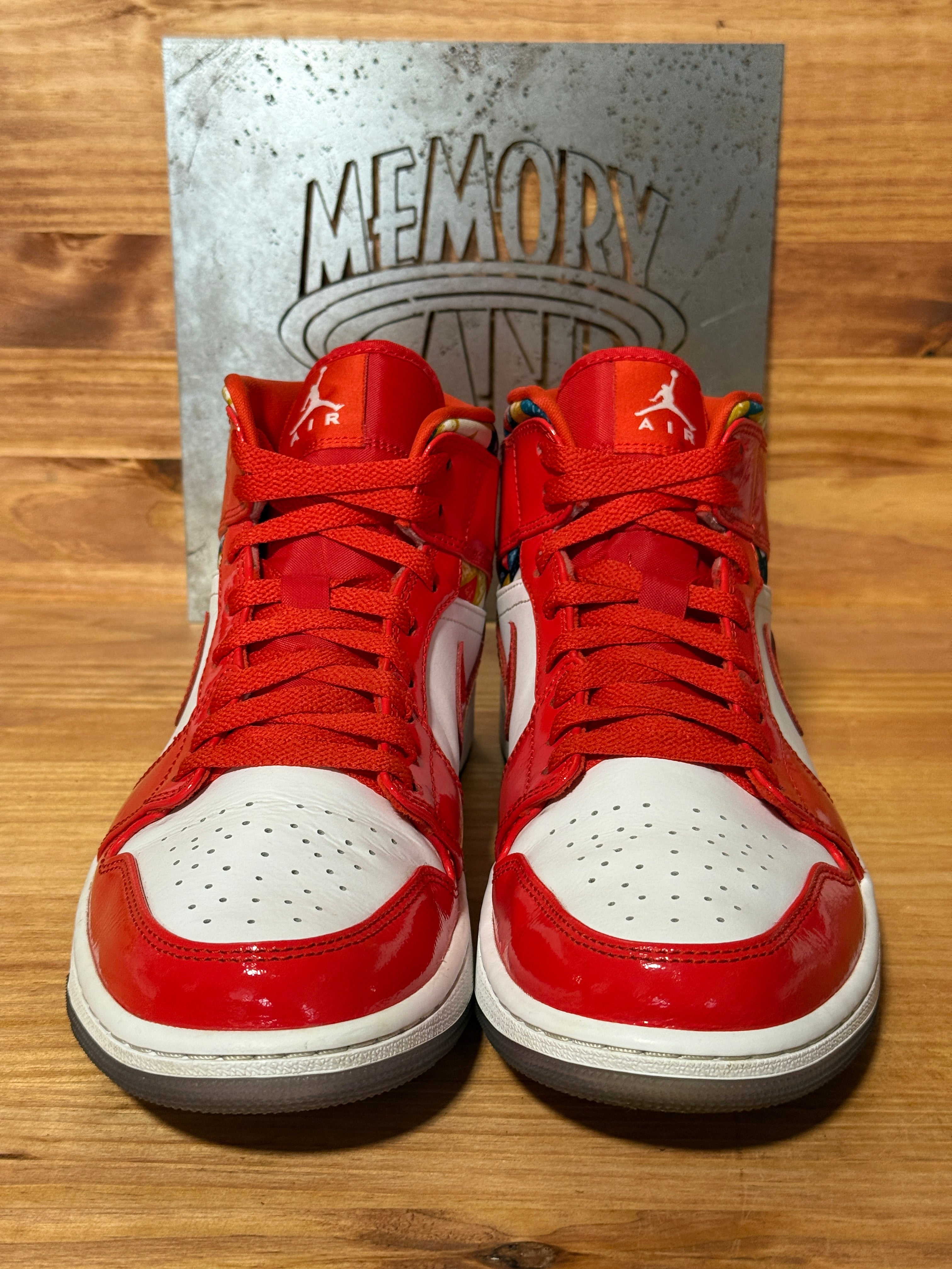 Jordan 1 Mid Barcelona Sweater Red Patent