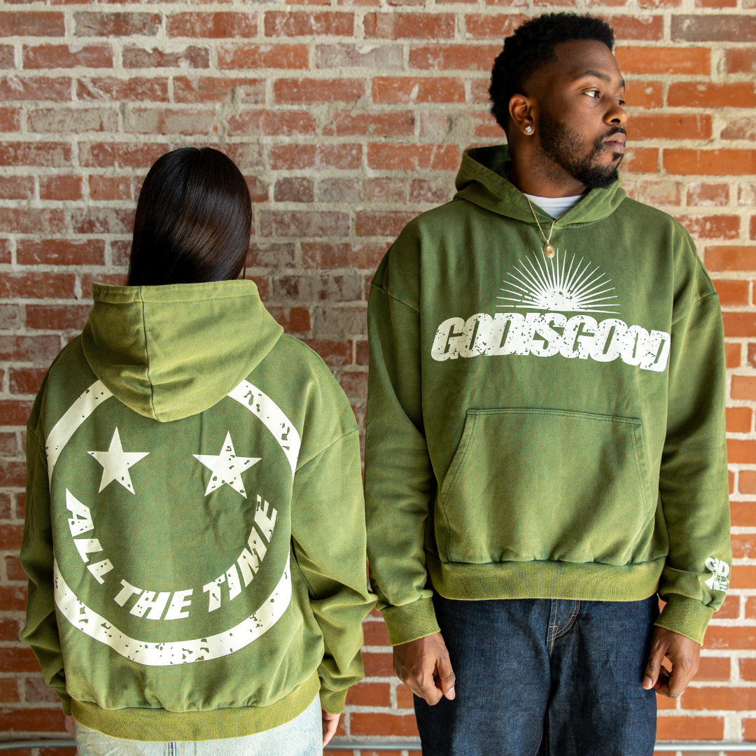 GOD IS GOOD HOODIE (MOSS GREEN)