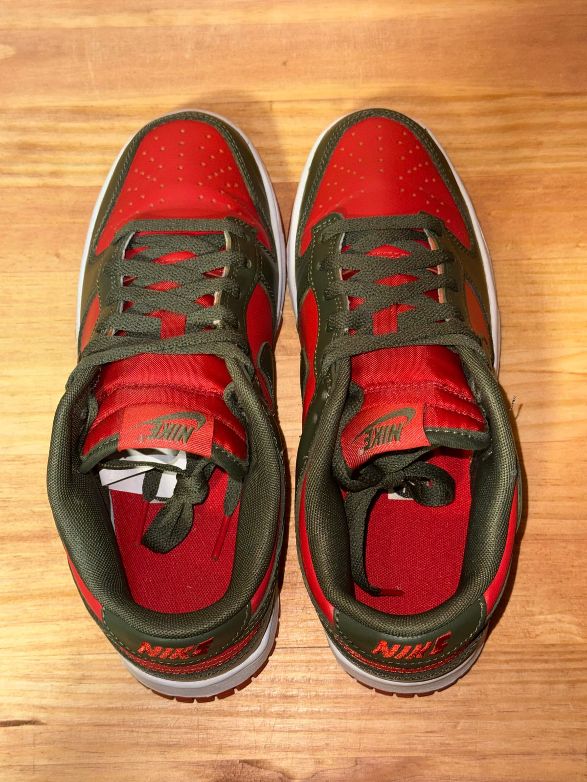 Nike Dunk Low Mystic Red Cargo Khaki - Size 7.5