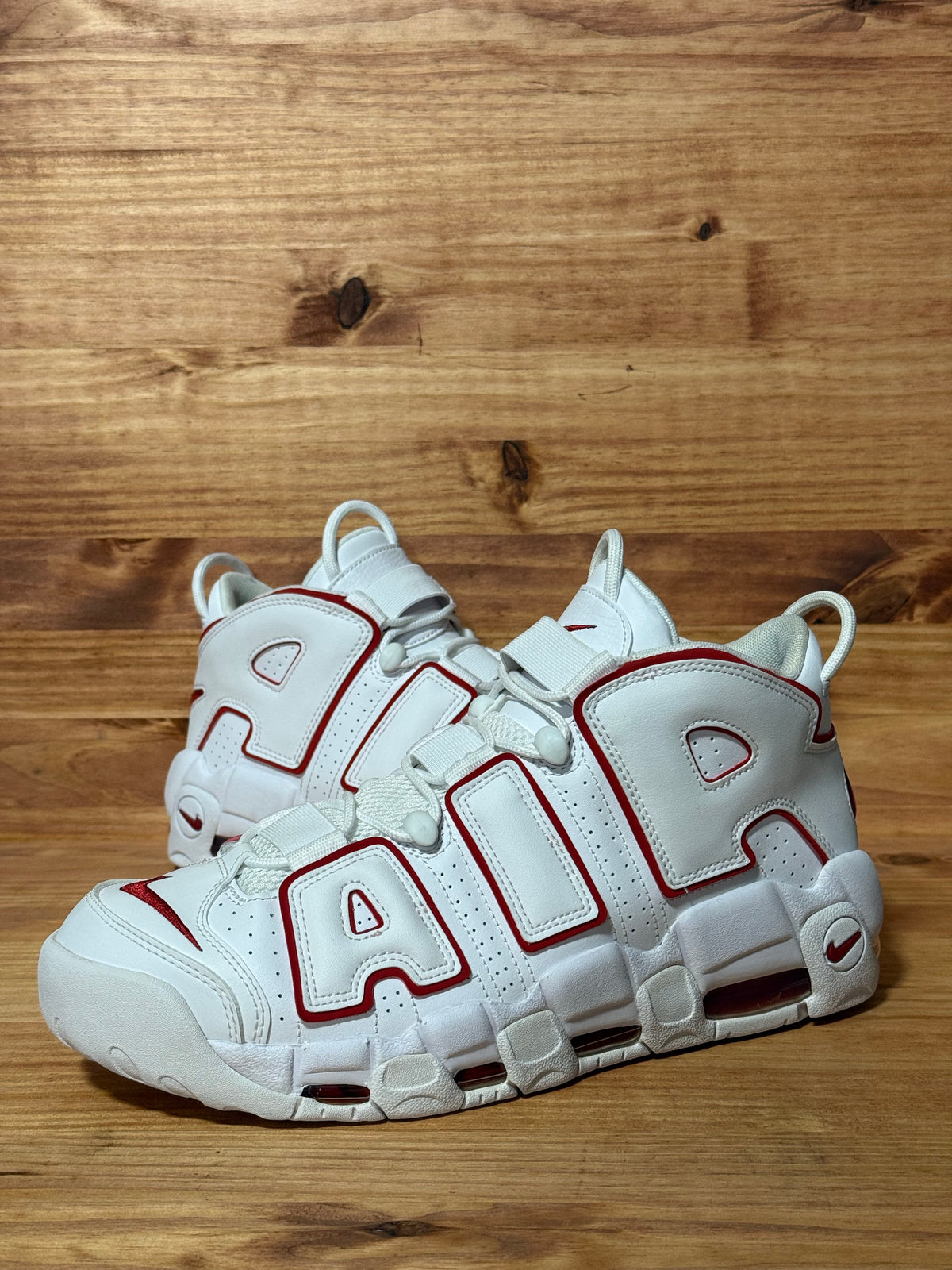 Nike Air More Uptempo White Varsity Red Outline