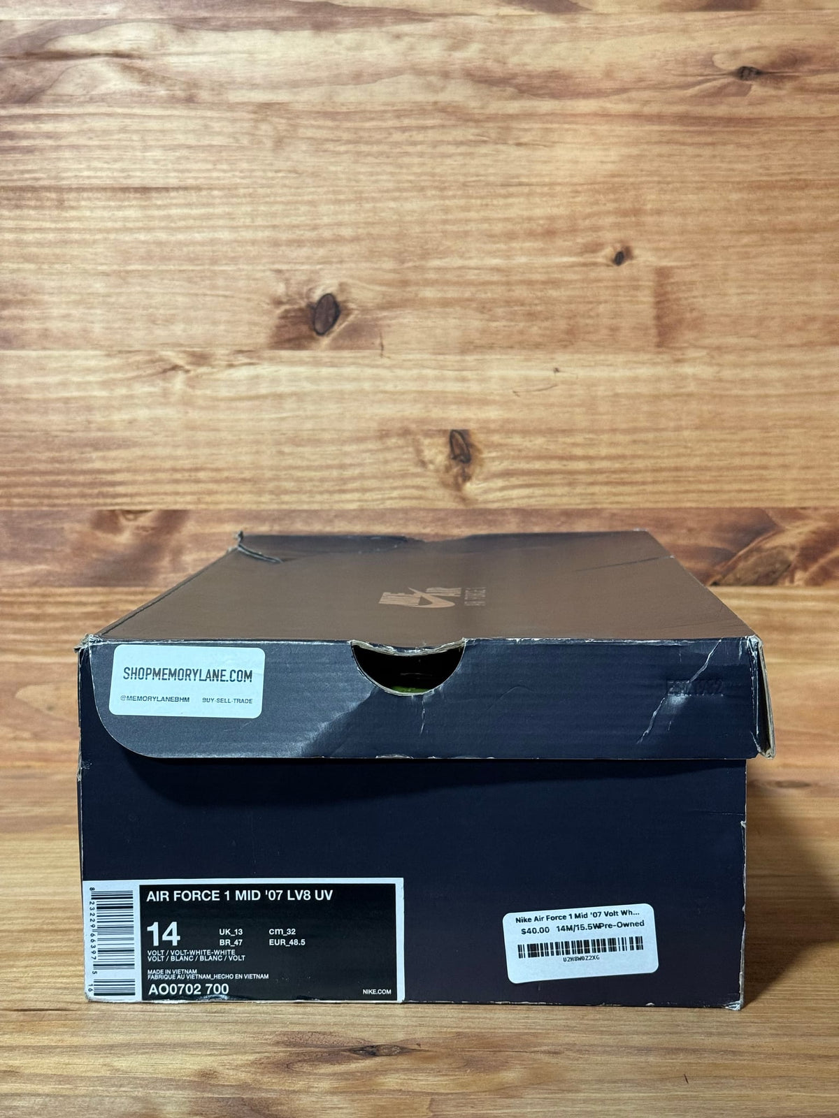 Nike Air Force 1 Mid '07 Volt White - Size 14