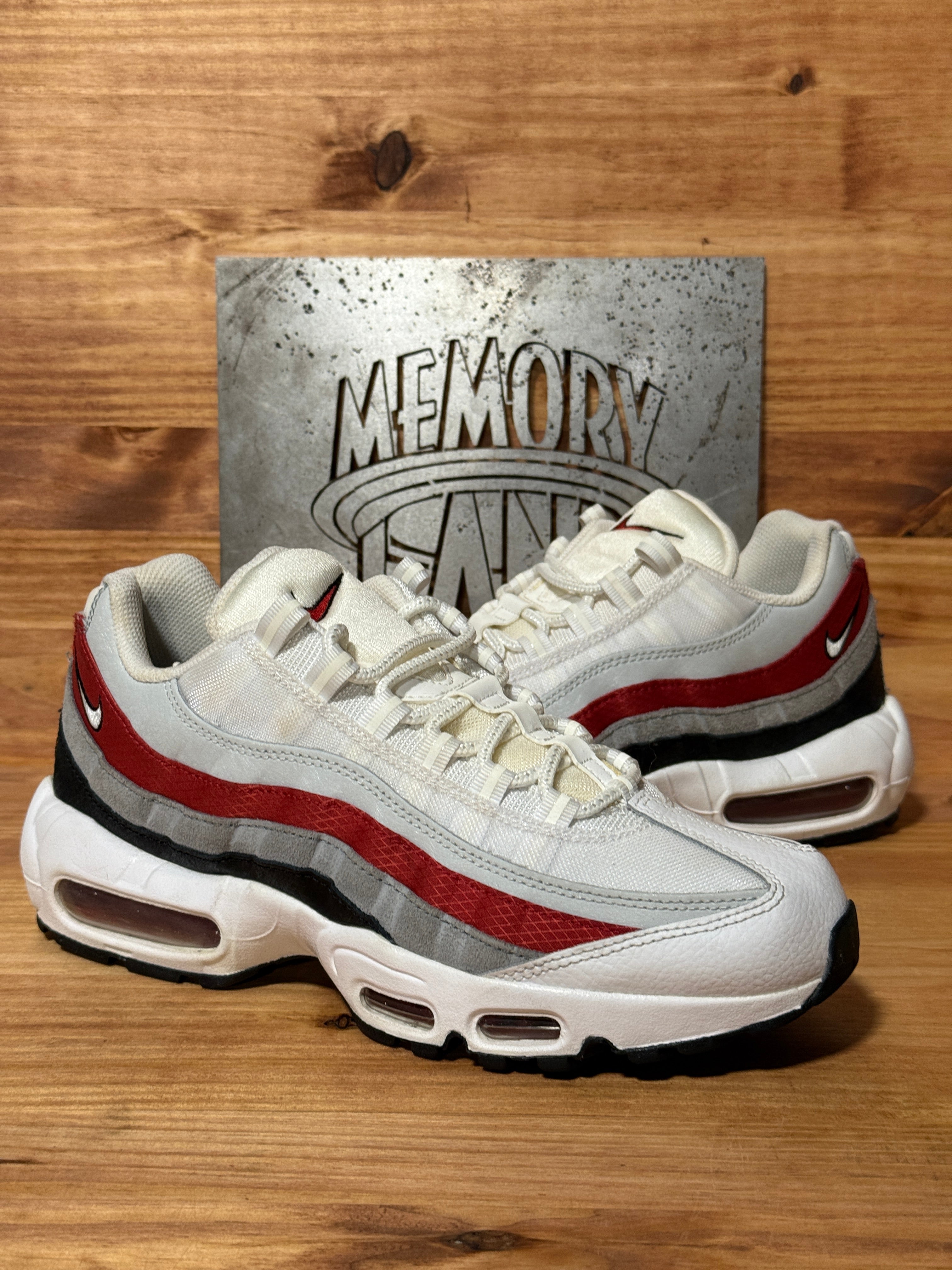 Nike Air Max 95 White Varsity Red Particle Gray