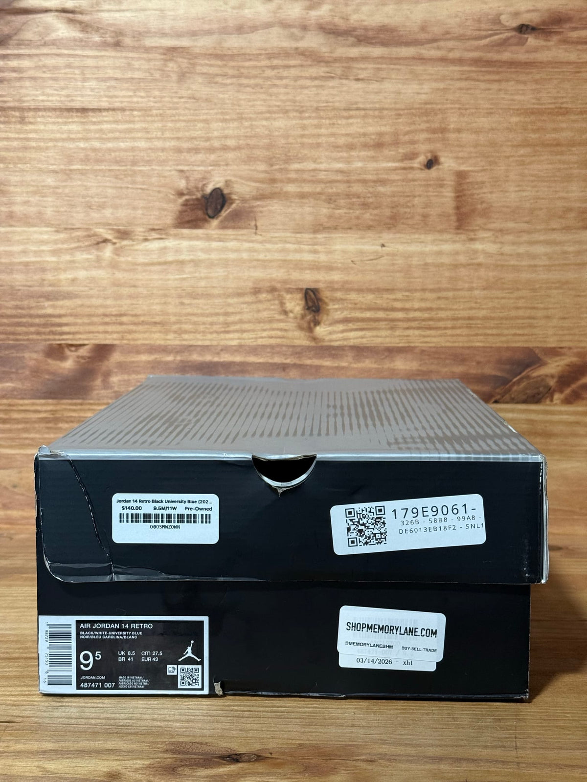 Jordan 14 Retro Black University Blue (2026) - Size 9.5