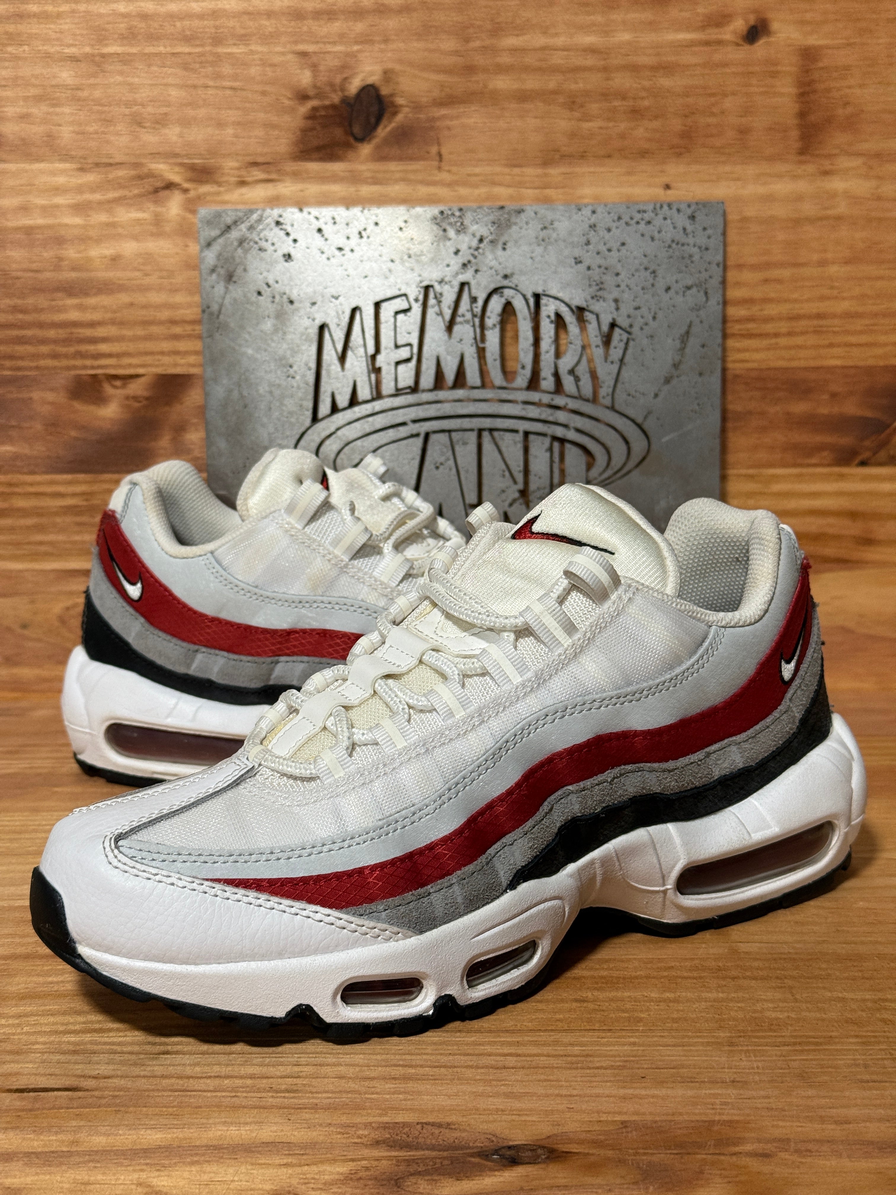 Nike Air Max 95 White Varsity Red Particle Gray