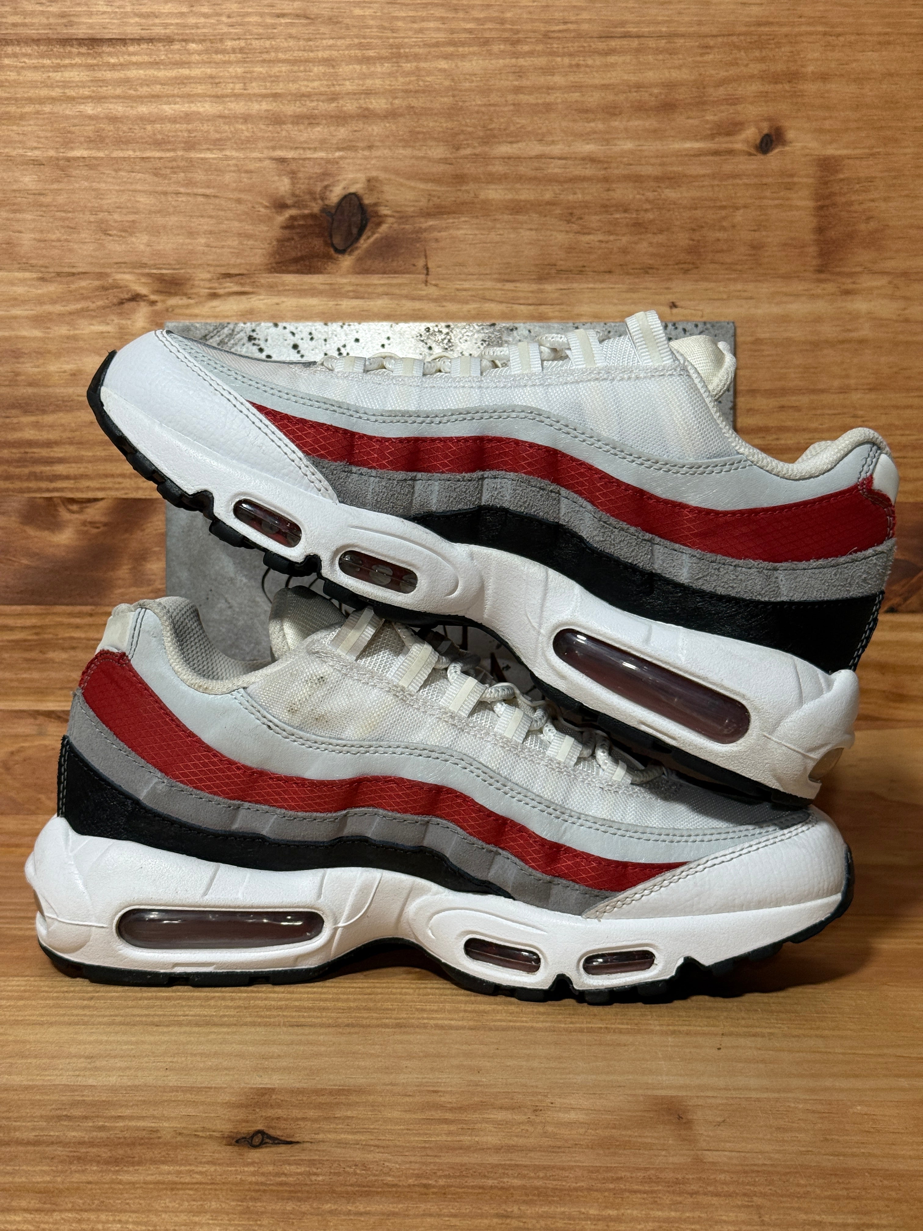 Nike Air Max 95 White Varsity Red Particle Gray