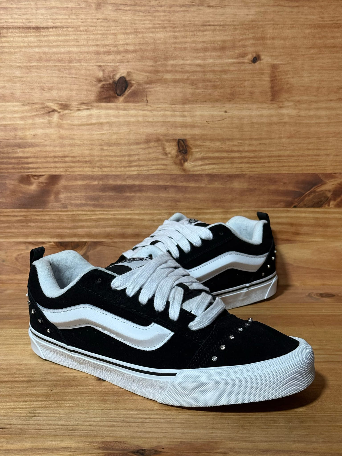 Vans Knu Skool Rhinestone Studs Black White - Size 10.5