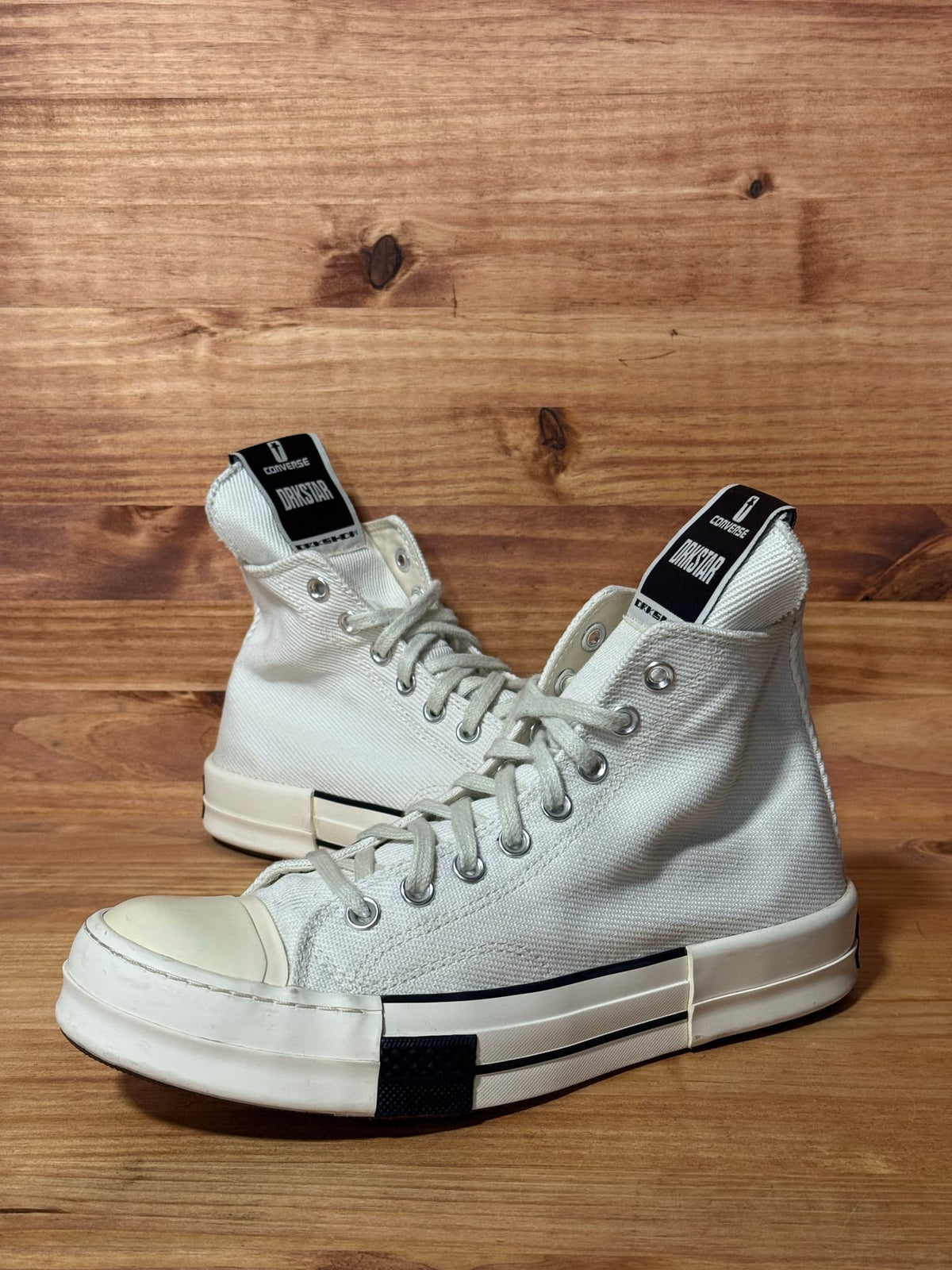 Converse DRKSTAR Chuck Taylor All Star 70 Hi Rick Owens DRKSHDW White - Size 8.5