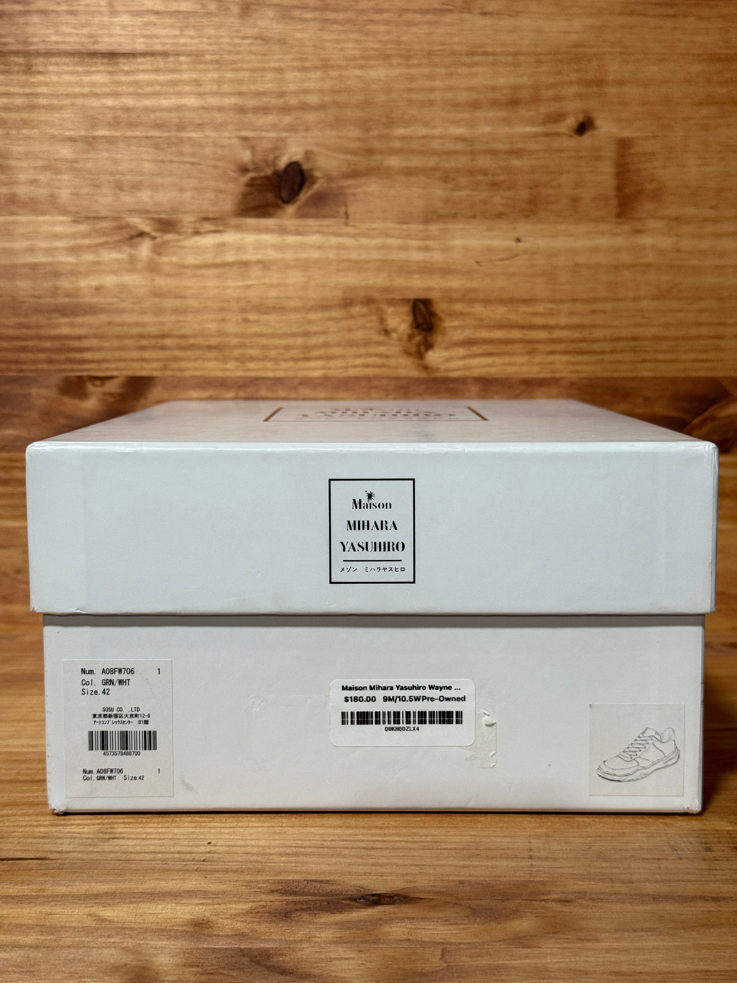 Maison Mihara Yasuhiro Wayne OG Sole Leather Low Green White