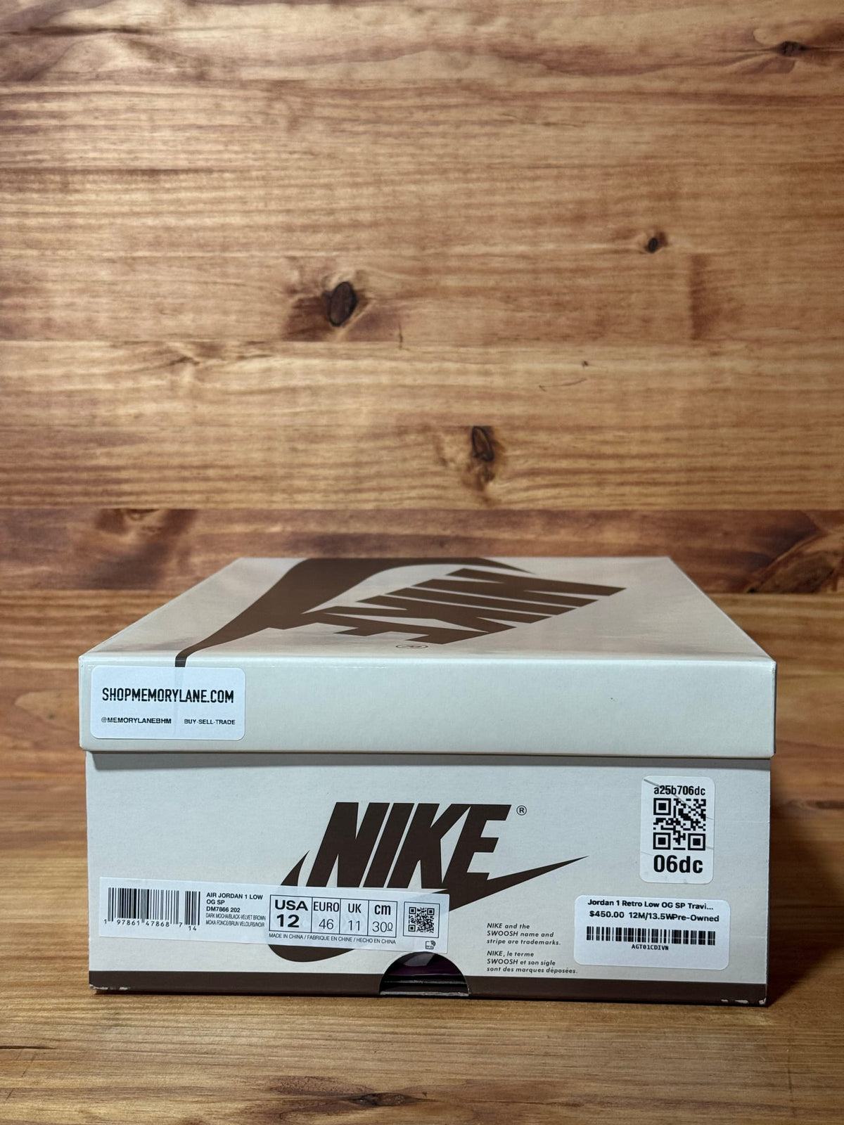 Jordan 1 Retro Low OG SP Travis Scott Velvet Brown - Size 12