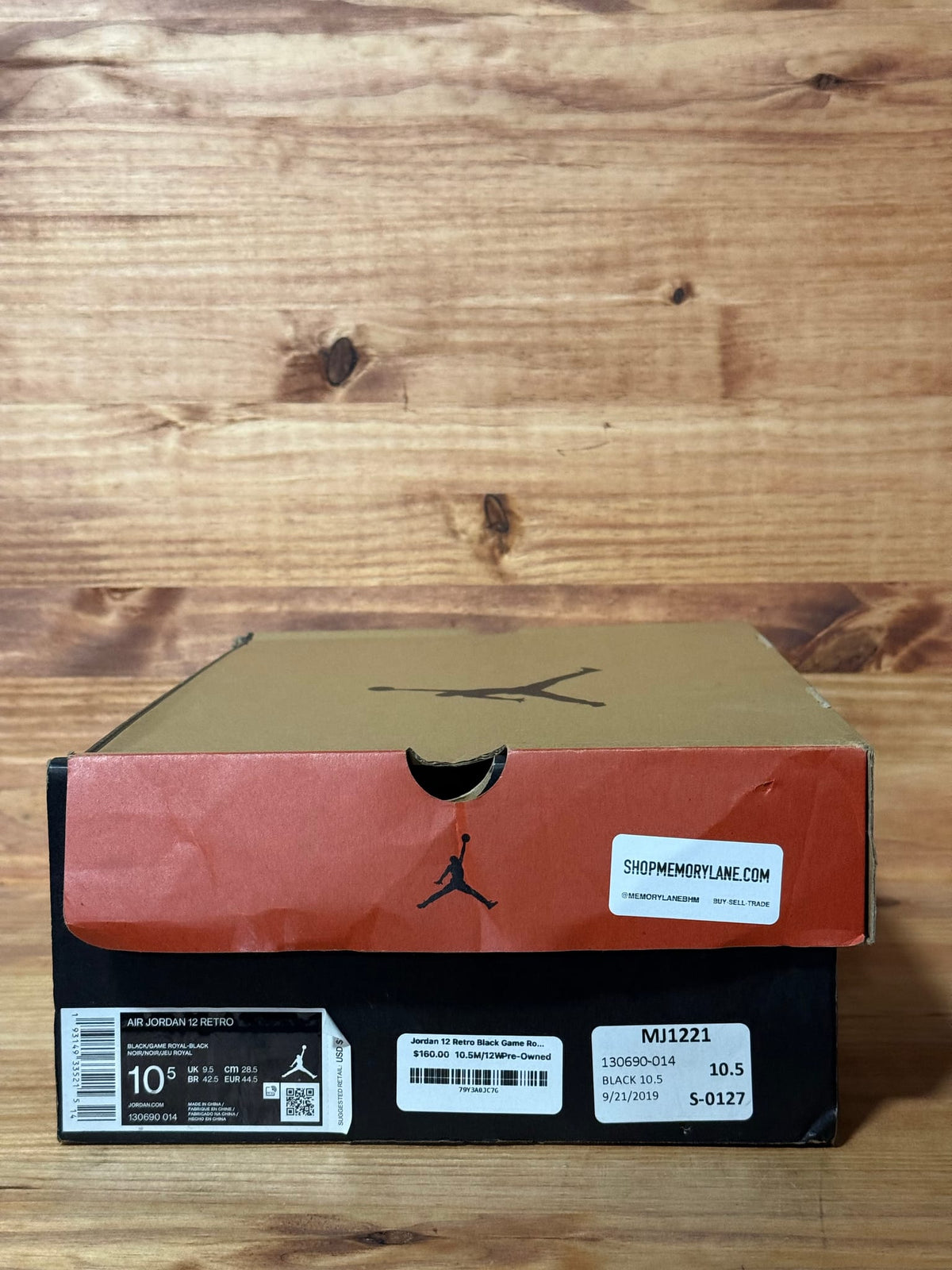 Jordan 12 Retro Black Game Royal - Size 10.5