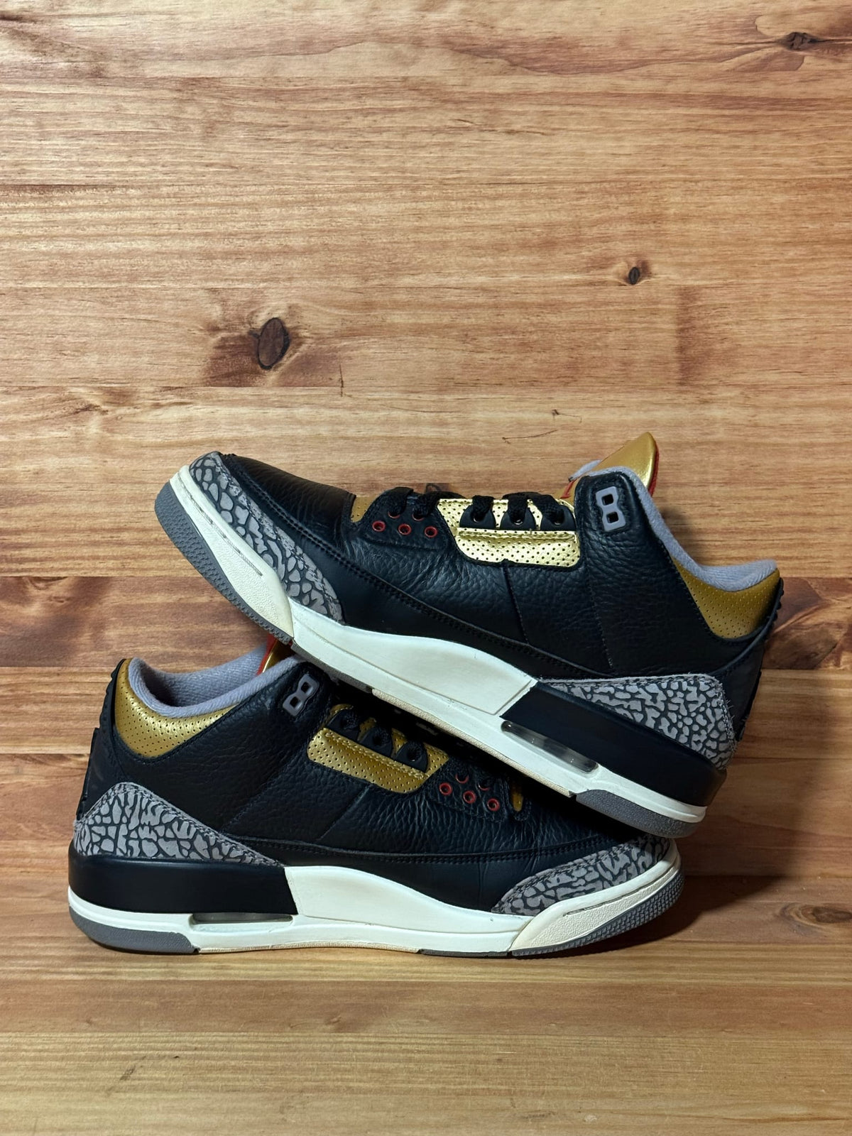 Jordan 3 Retro Black Cement Gold (Women's) - Size 10.5W/9M
