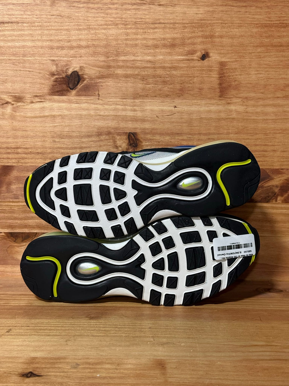 Nike Air Max 97 OG Atlantic Blue Voltage Yellow - Size 8.5