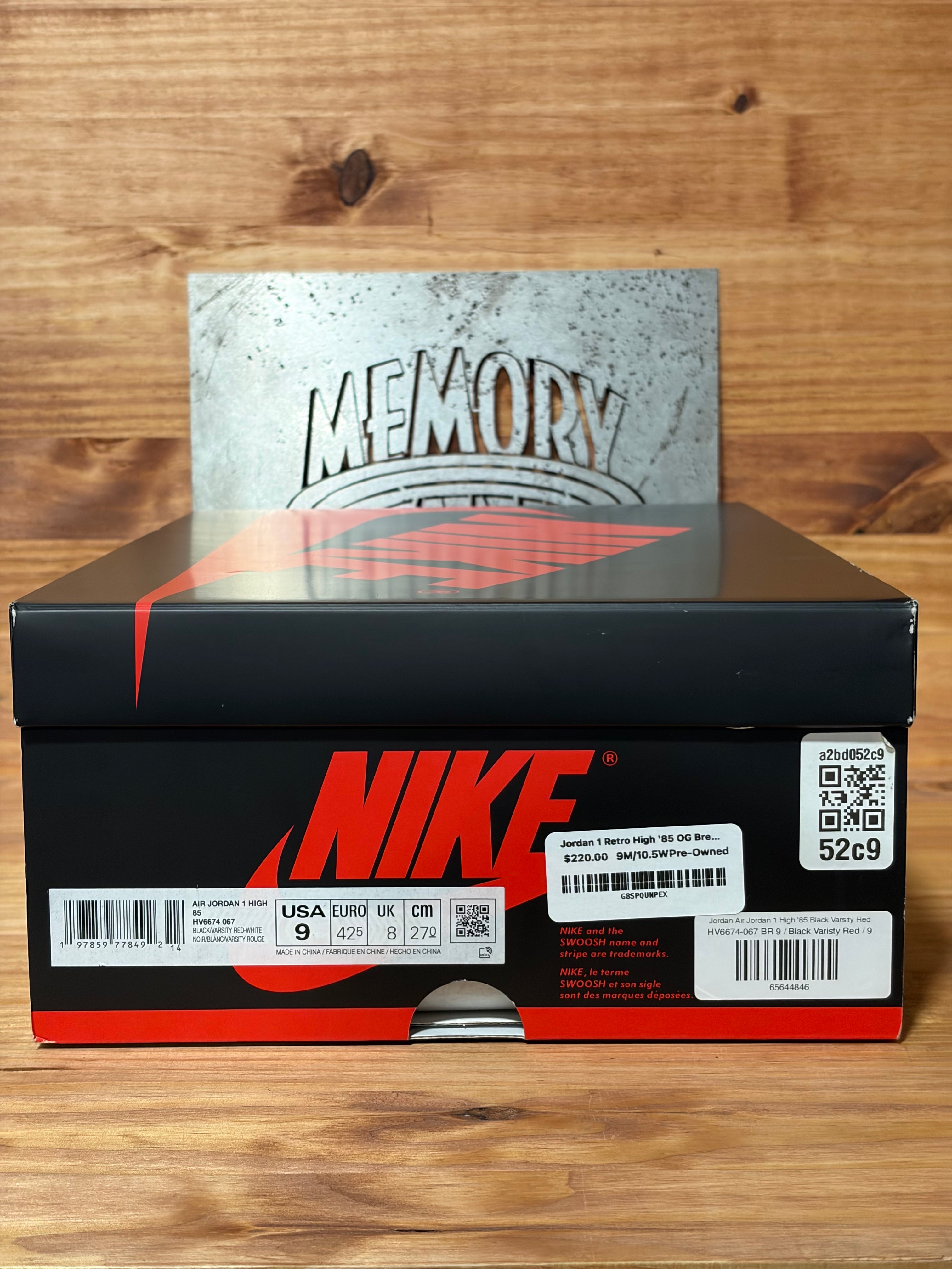 Jordan 1 Retro High '85 OG Bred (Shoe Palace Special Box) (2025)
