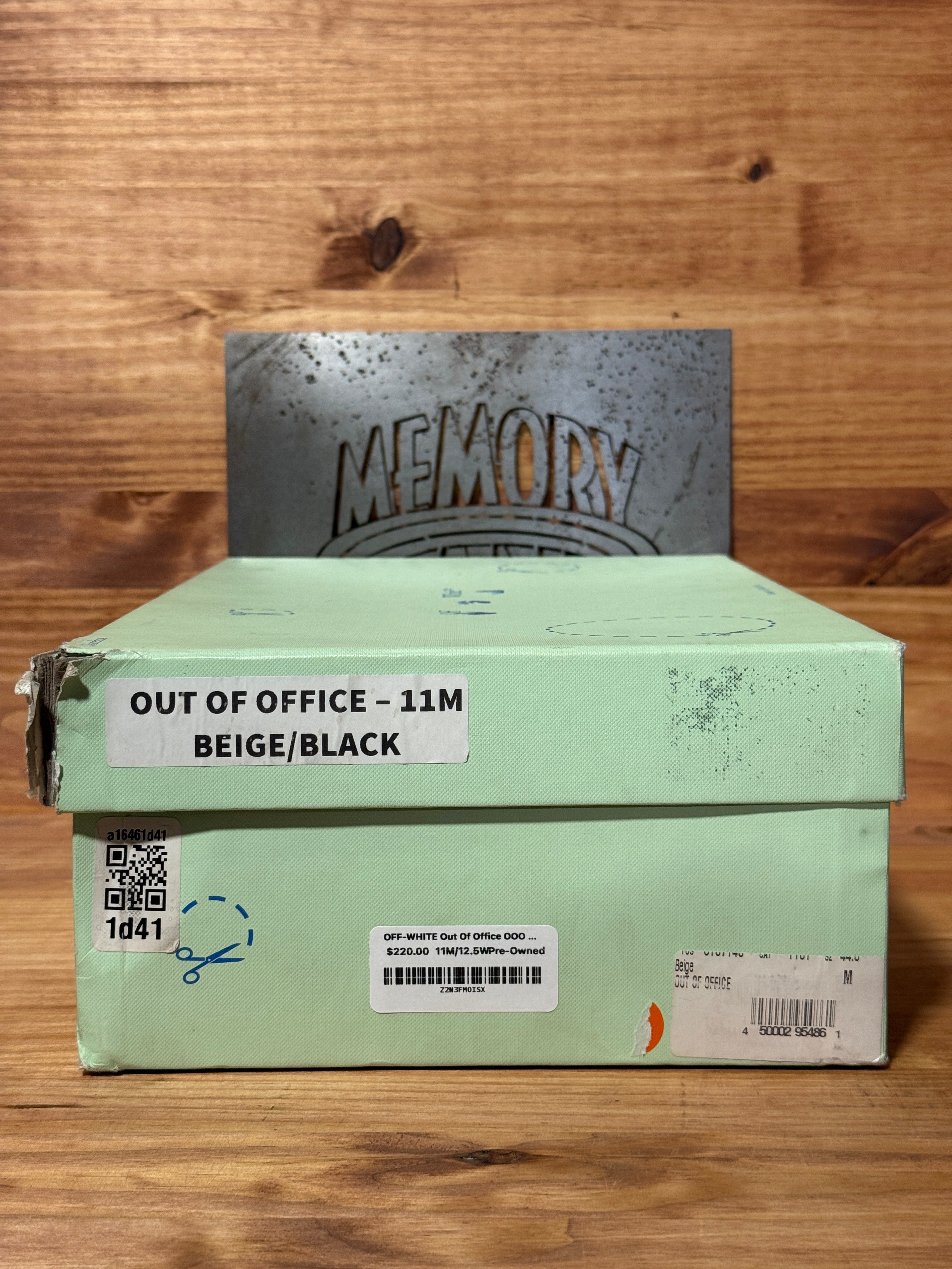 OFF-WHITE Out Of Office OOO Low Tops Black Beige