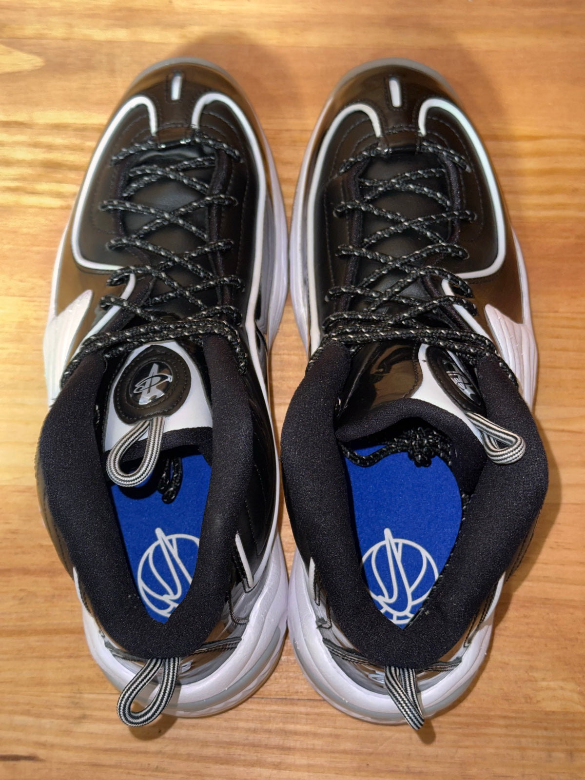 Nike Air Penny 2 Black Patent Football Grey