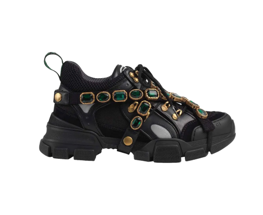 Gucci Wmns Flashtrek Crystals 'Black' - Size 7W/5.5M