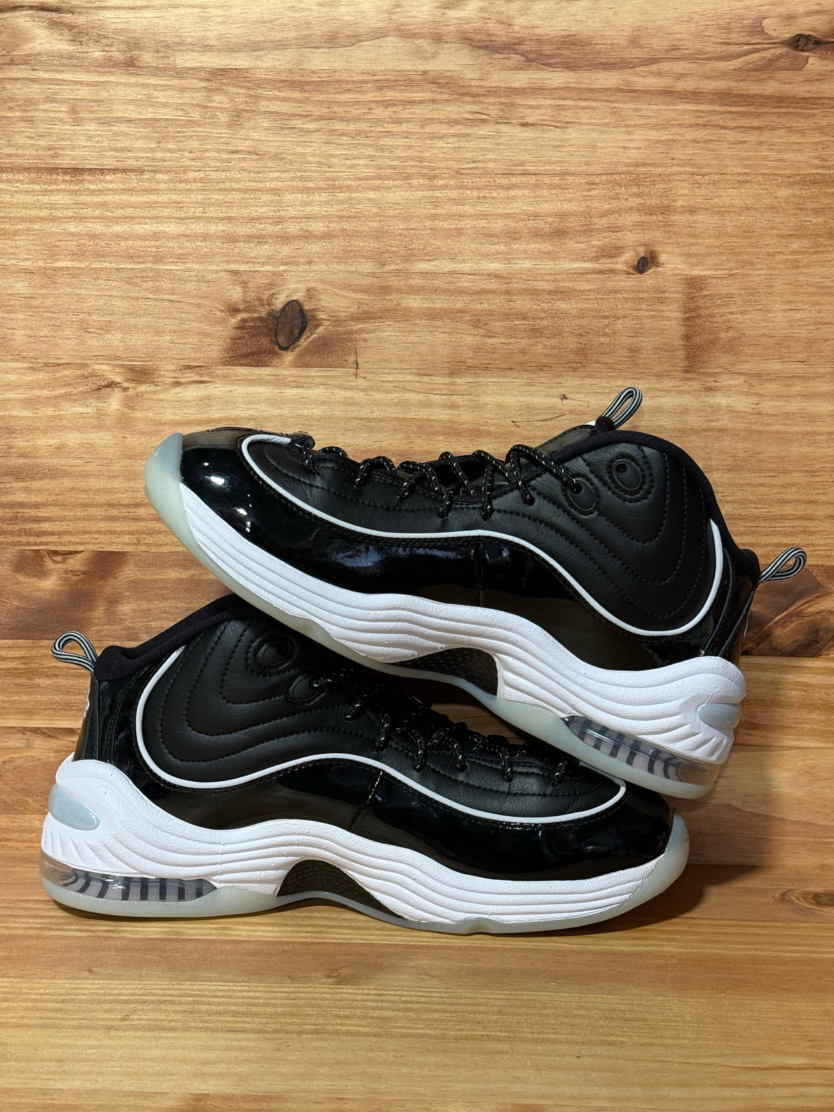 Nike Air Penny 2 Black Patent Football Grey