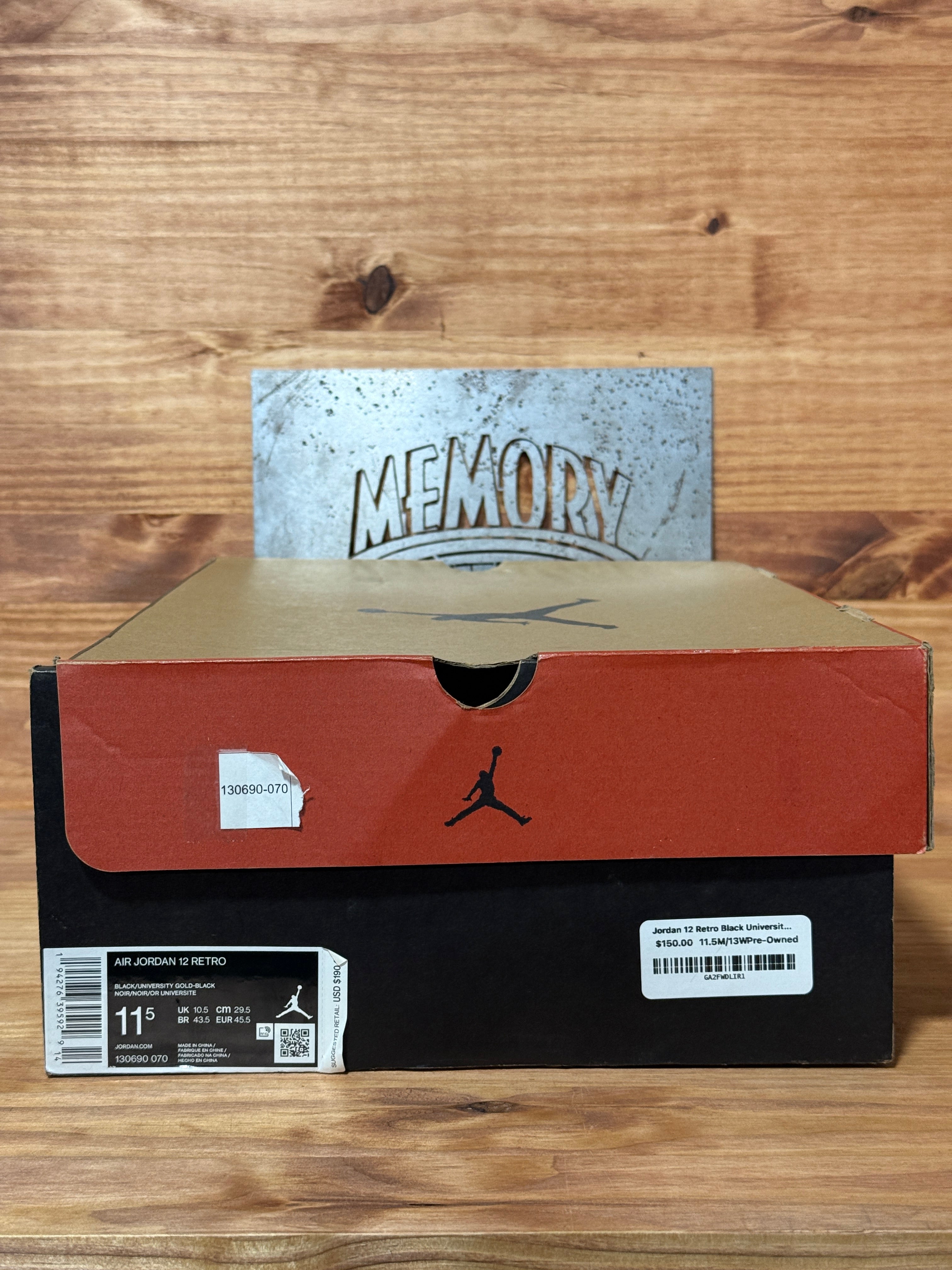 Jordan 12 Retro Black University Gold