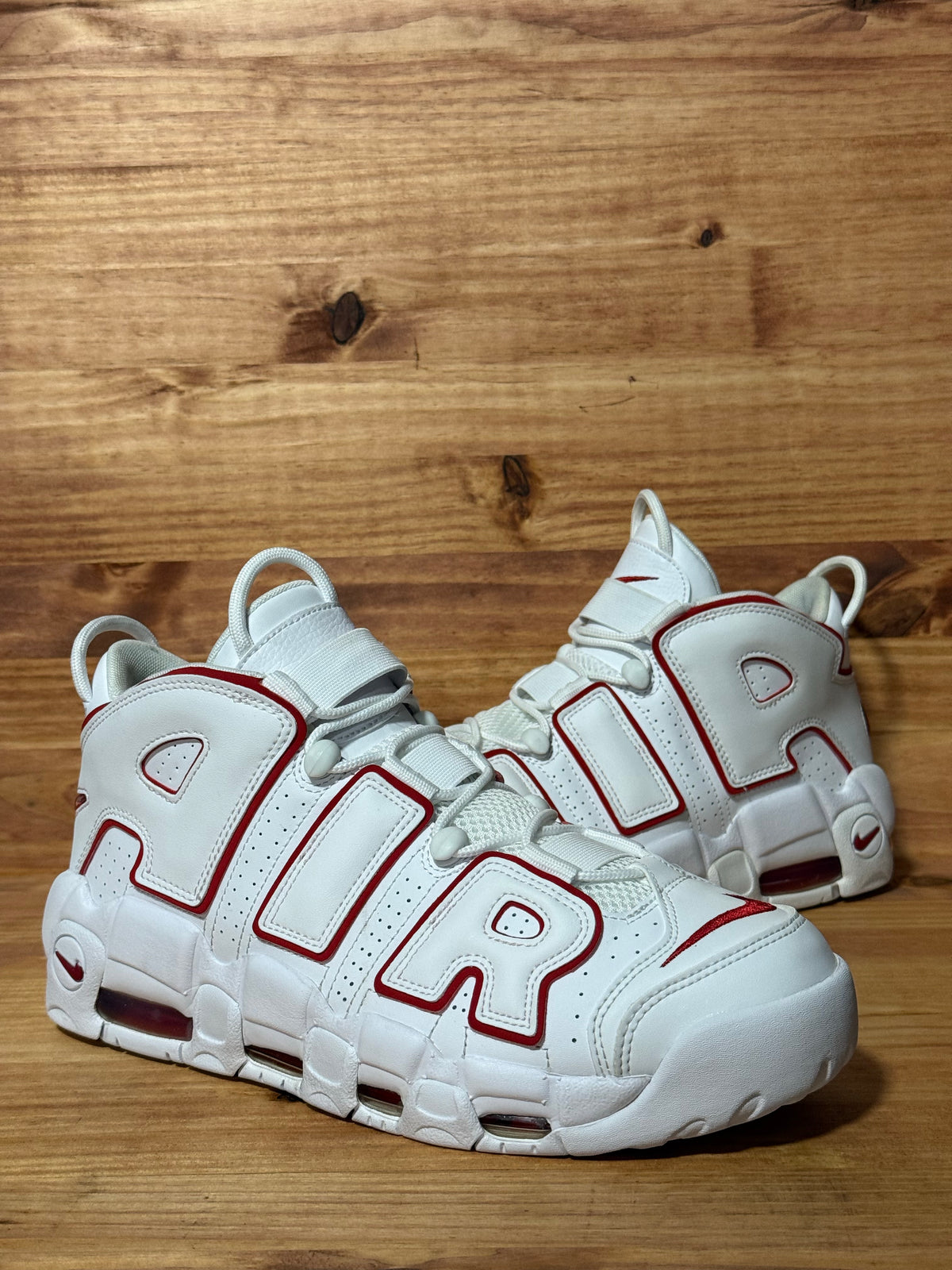 Nike Air More Uptempo White Varsity Red Outline