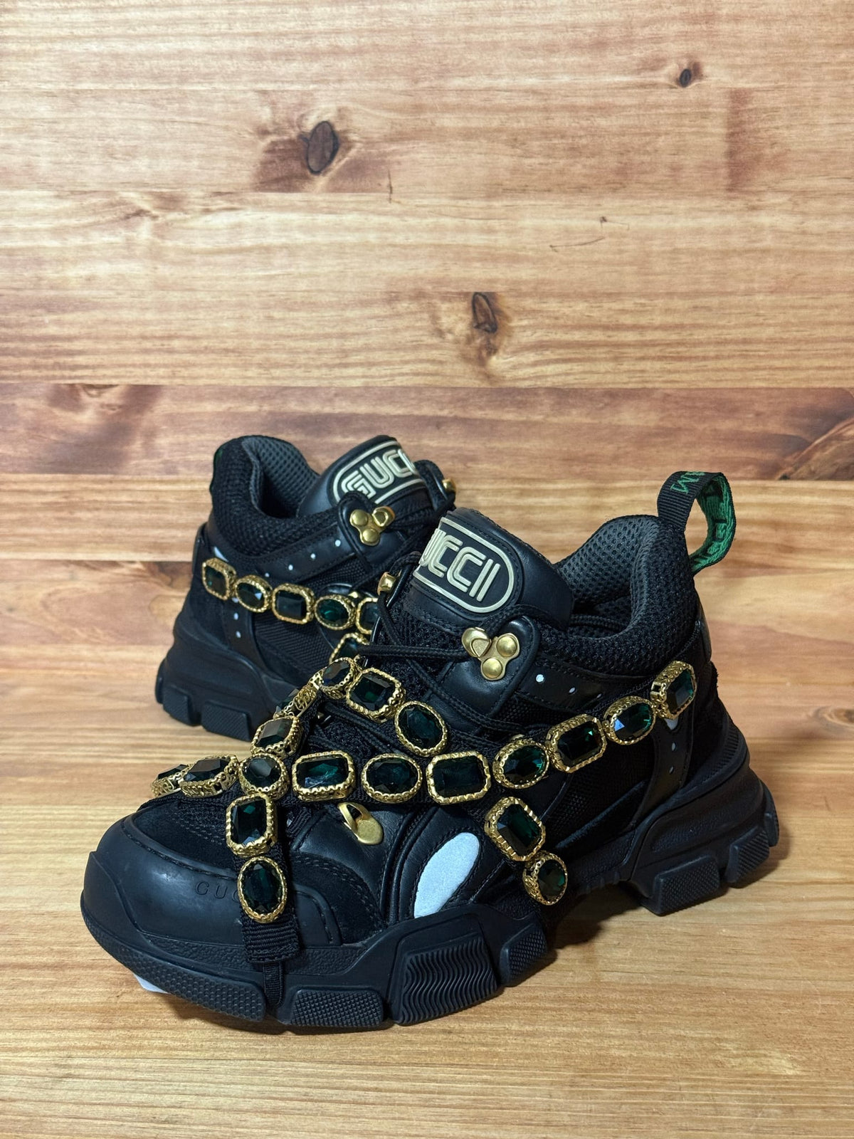 Gucci Wmns Flashtrek Crystals 'Black' - Size 7W/5.5M
