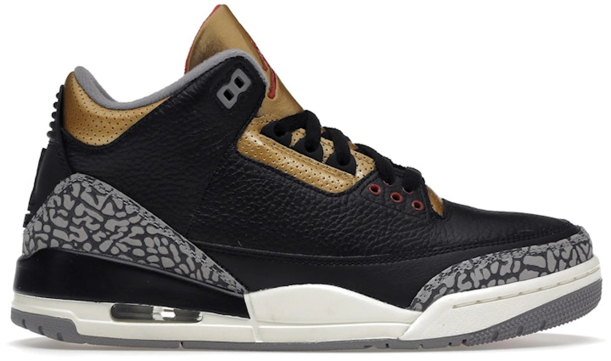 Jordan 3 Retro Black Cement Gold (Women's) - Size 10.5W/9M