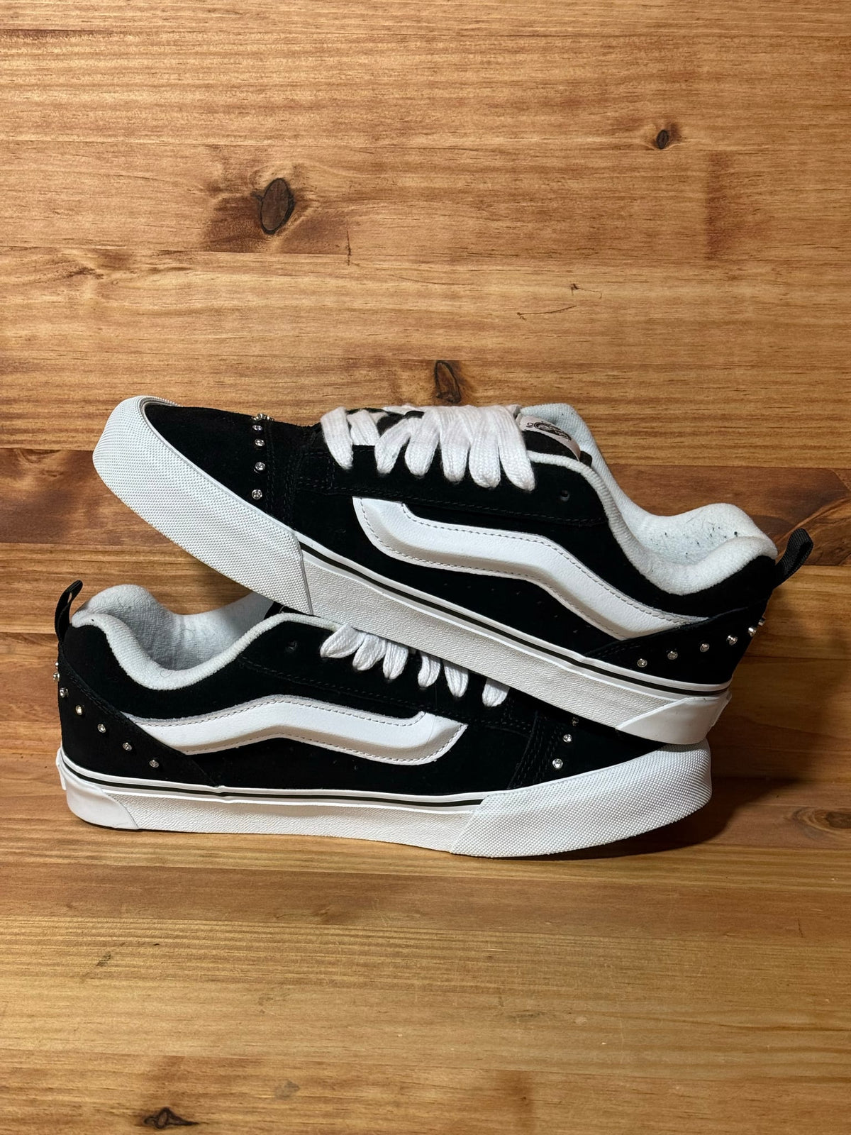 Vans Knu Skool Rhinestone Studs Black White - Size 10.5