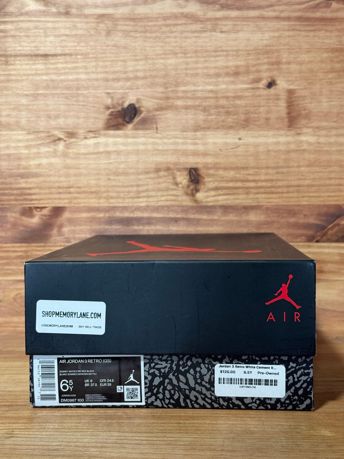 Jordan 3 Retro White Cement Reimagined (GS) - Size 6.5Y