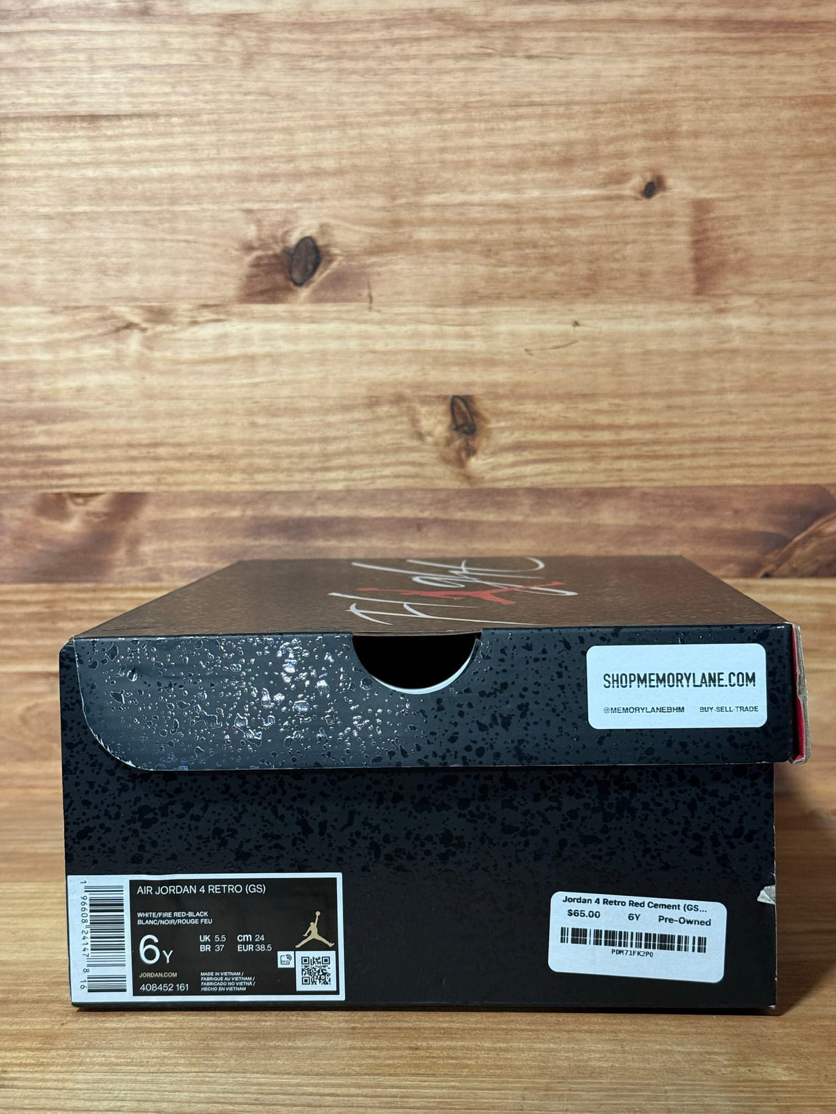 Jordan 4 Retro Red Cement (GS) - Size 6Y