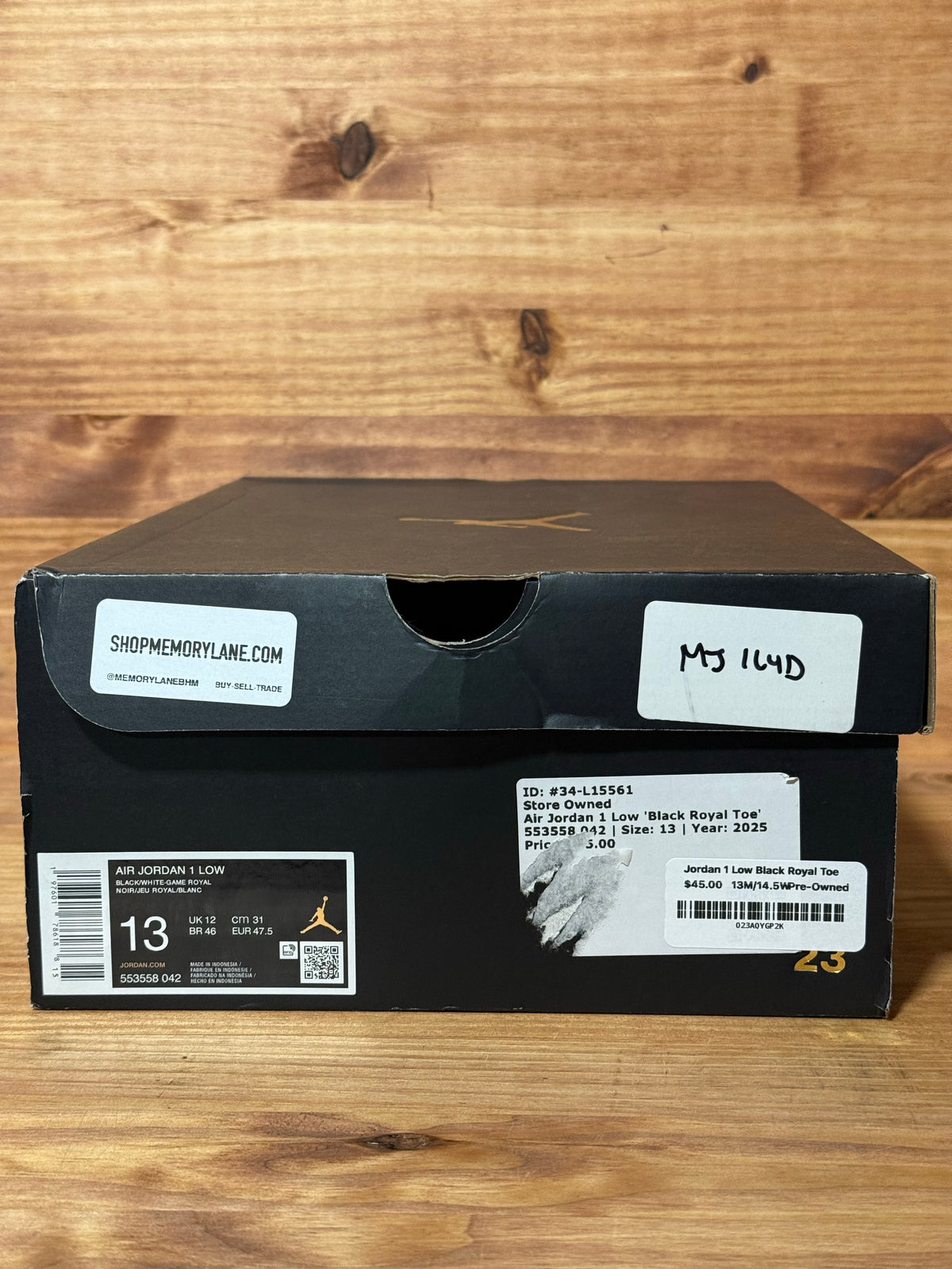 Jordan 1 Low Black Royal Toe