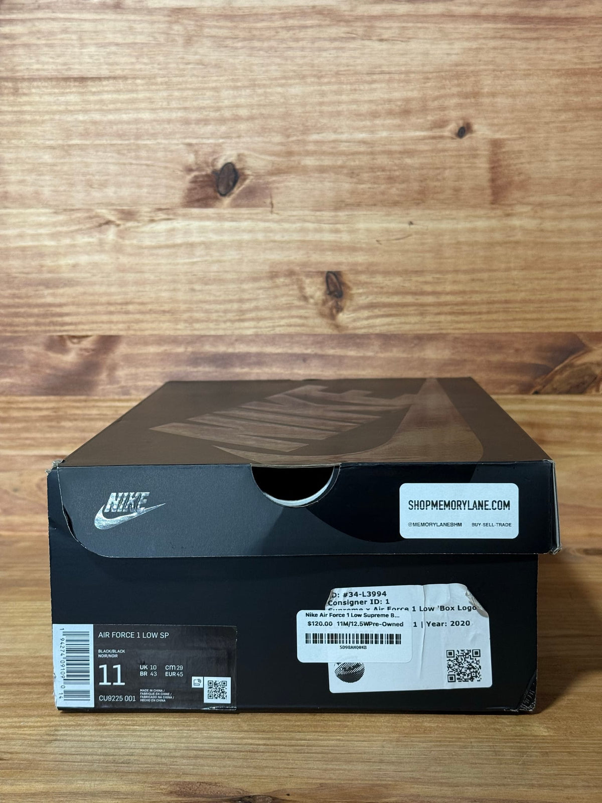 Nike Air Force 1 Low Supreme Black - Size 11