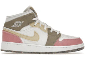 Jordan 1 Mid SE Pastel Vivid Green Grind (GS)