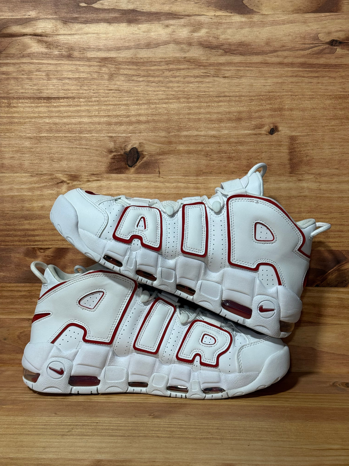 Nike Air More Uptempo White Varsity Red Outline
